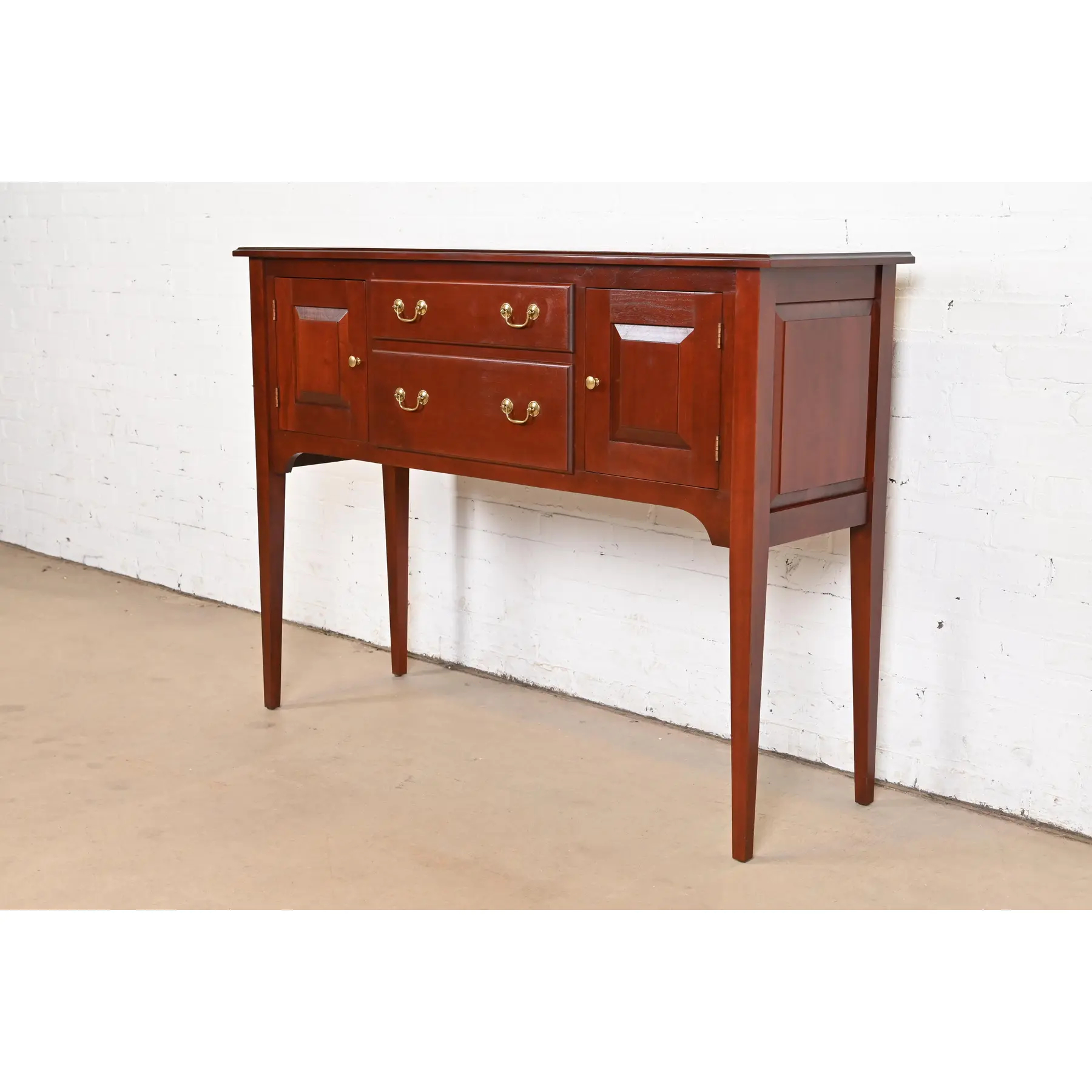 Baker Furniture Style Federal Cherry Wood Sideboard Buffet - Image 3