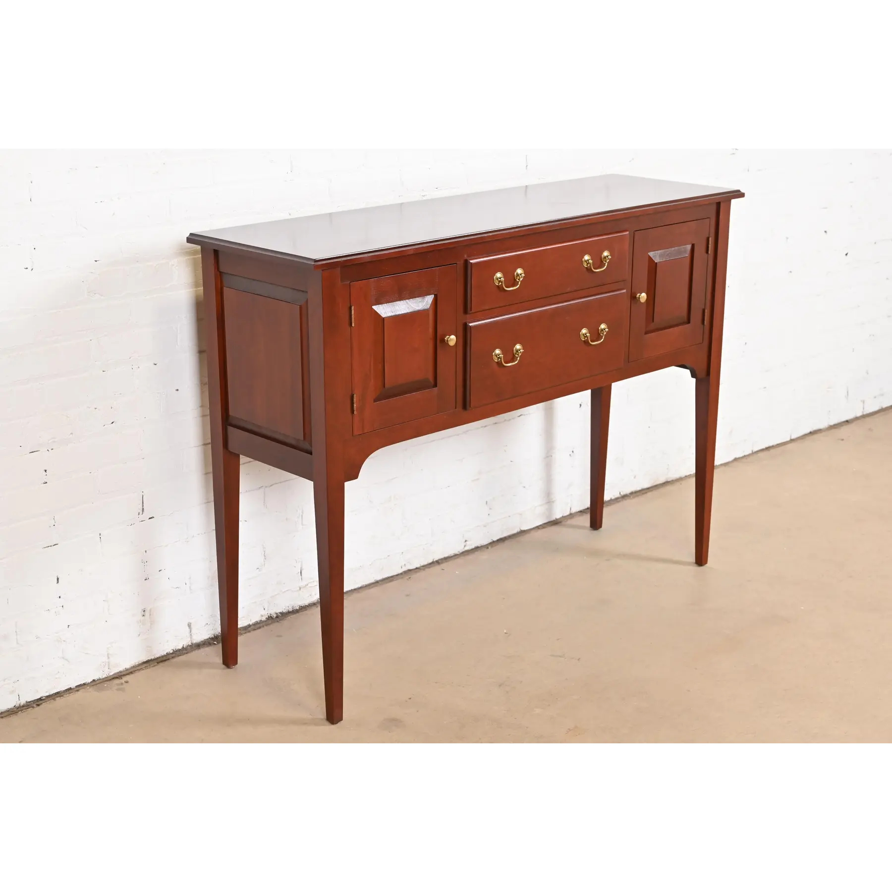 Baker Furniture Style Federal Cherry Wood Sideboard Buffet - Image 4