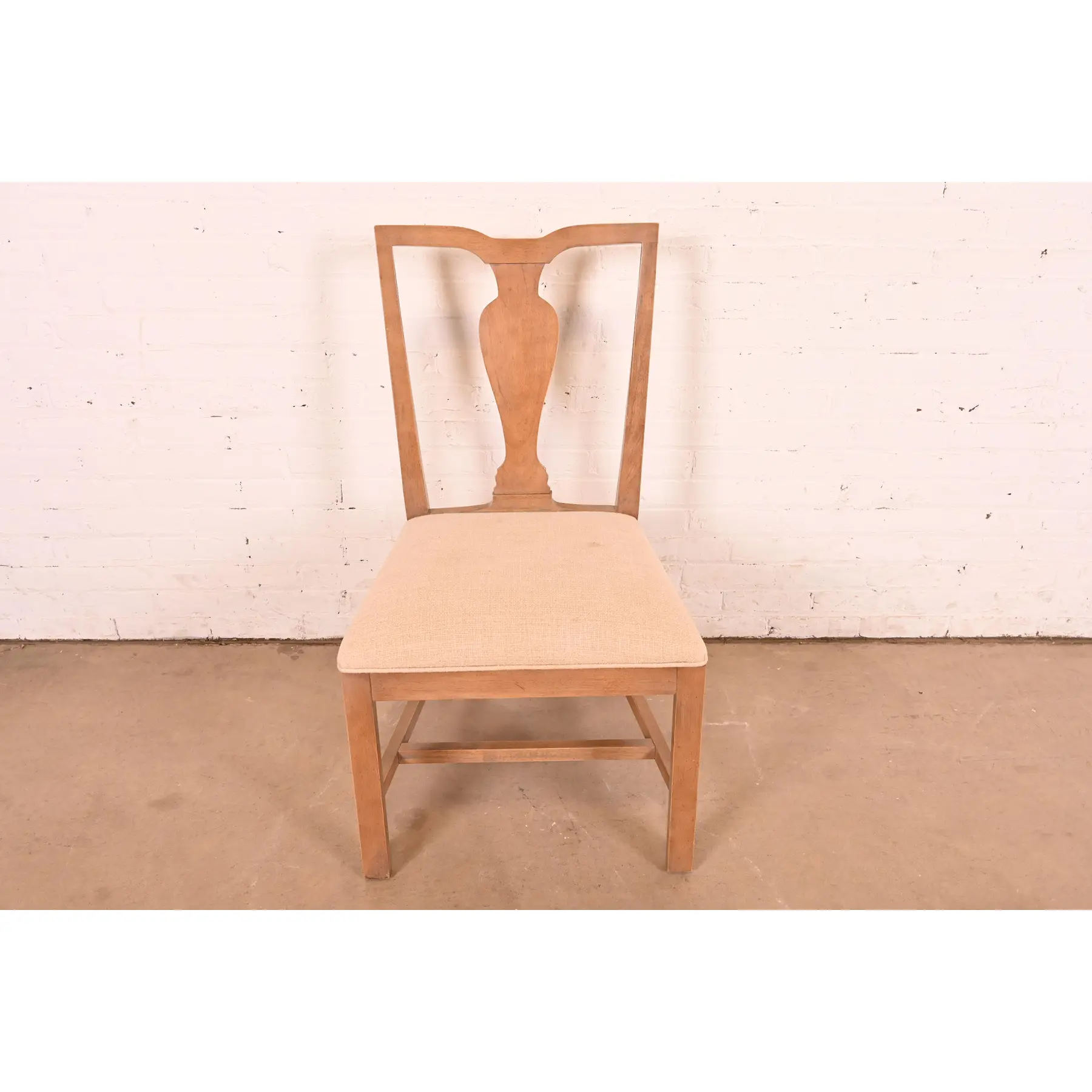 Ethan Allen Modern Chippendale Carved Maple Dining Chair or Side Chair