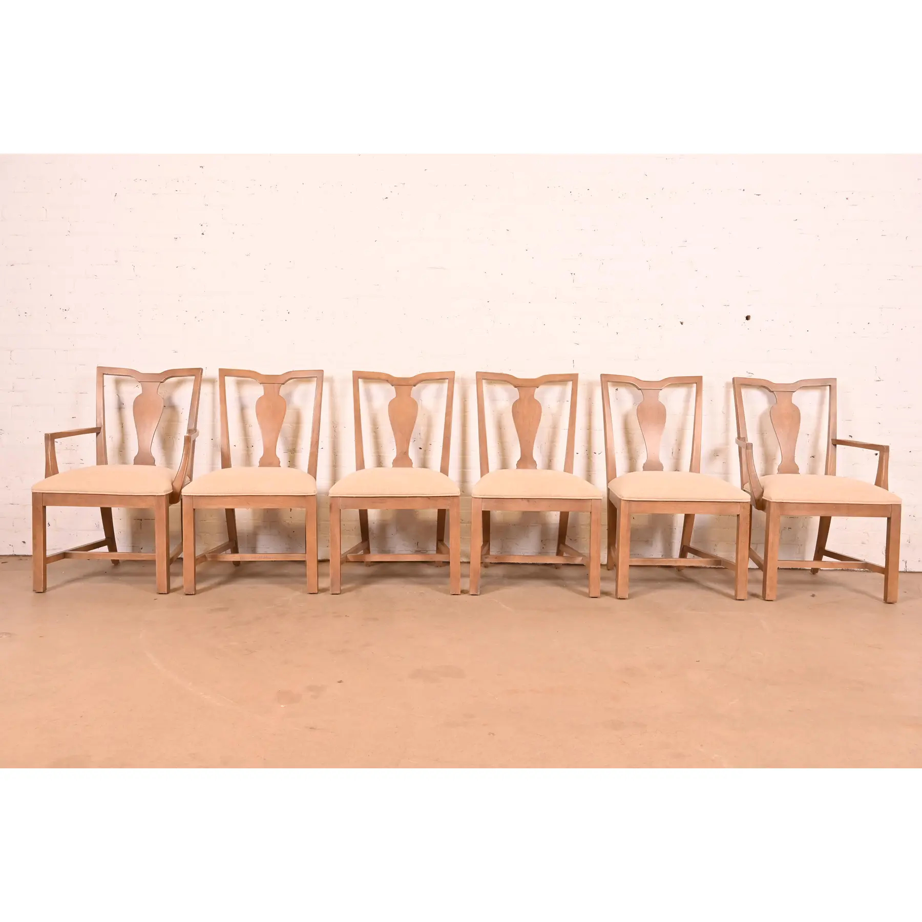 Ethan Allen Modern Chippendale Carved Maple Dining Chairs, Set of Six - Image 3