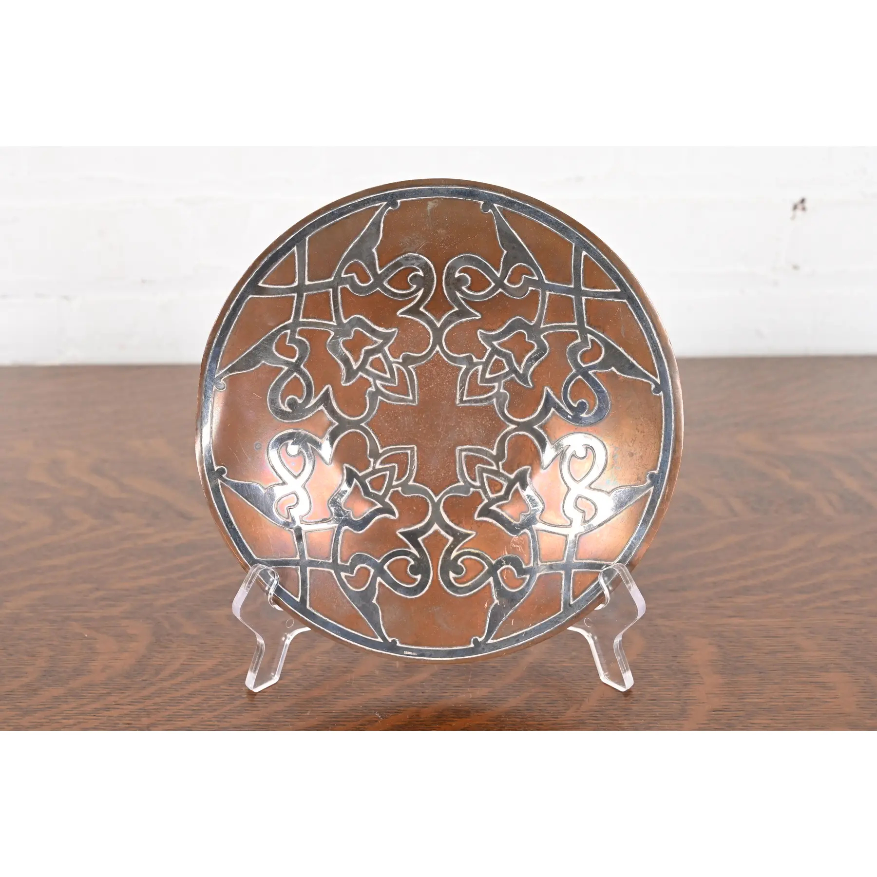Heintz Arts & Crafts Sterling Silver on Bronze Plate - Image 2