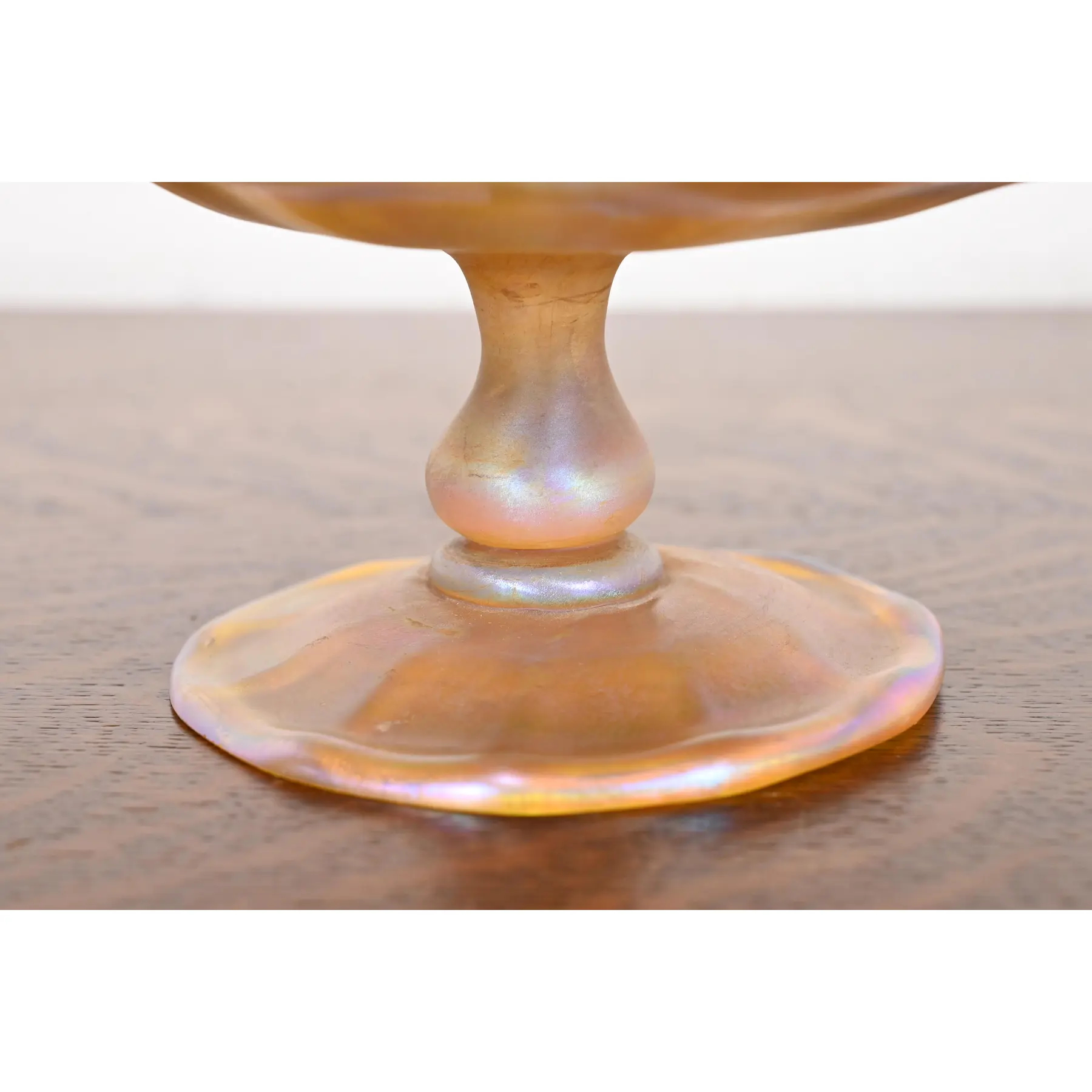 Louis Comfort Tiffany Favrile Iridescent Art Glass Compote Dish or Tazza - Image 5