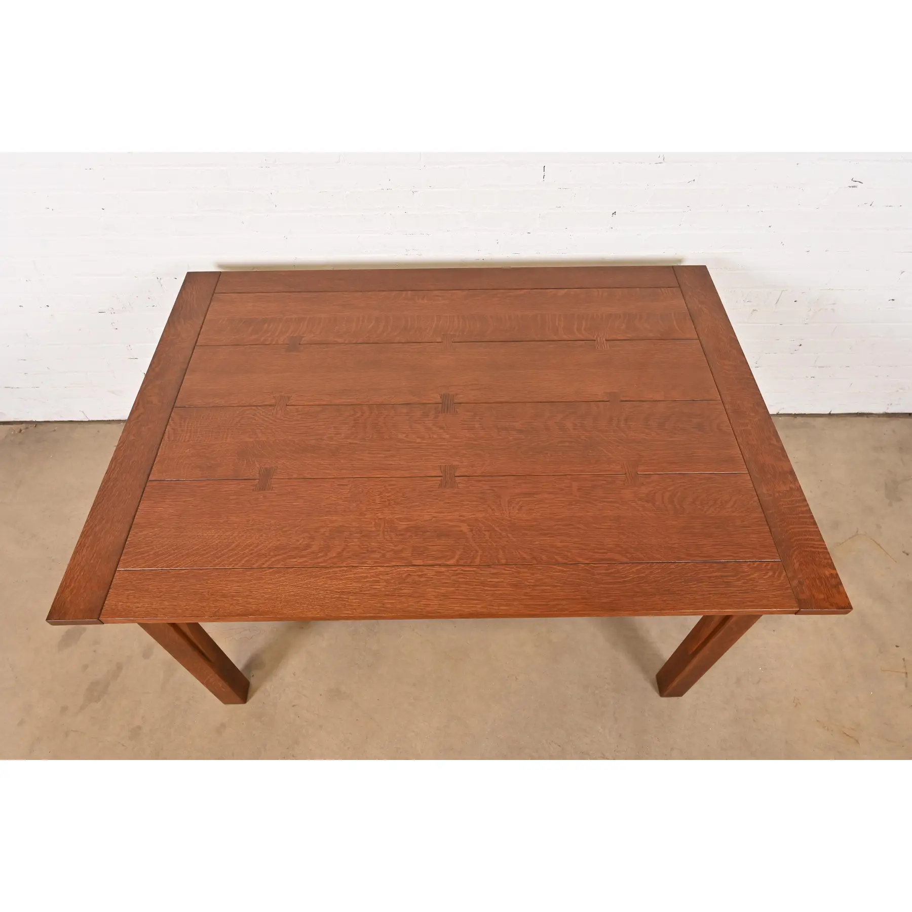Stickley Mission Oak Arts & Crafts Extension Dining Table - Image 8