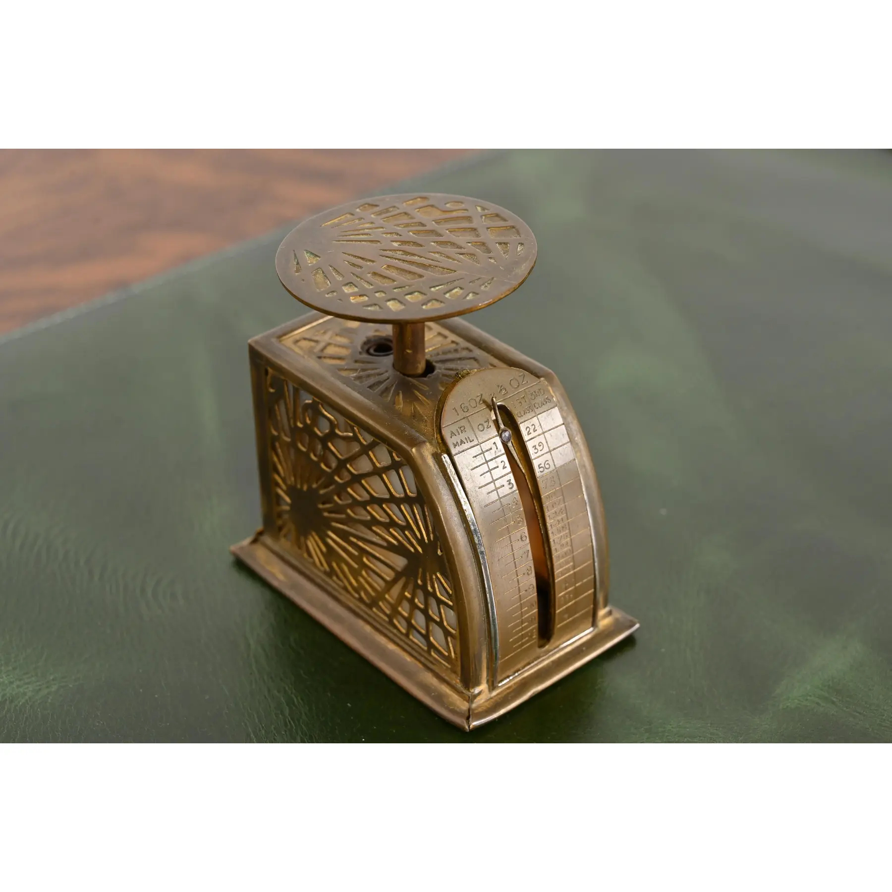 Tiffany Studios New York Pine Needle Bronze Doré and Slag Glass Nine-Piece Desk Set, Circa 1910 - Image 8