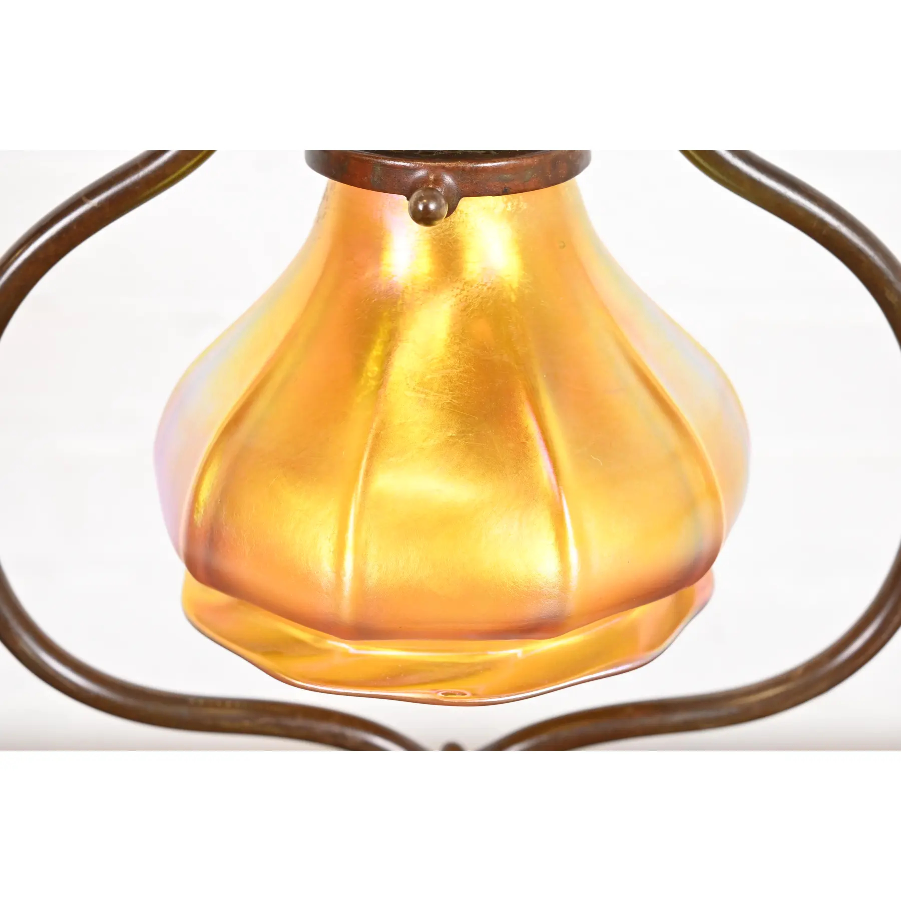 Tiffany Studios New York Zodiac Bronze Harp Desk Lamp - Image 5