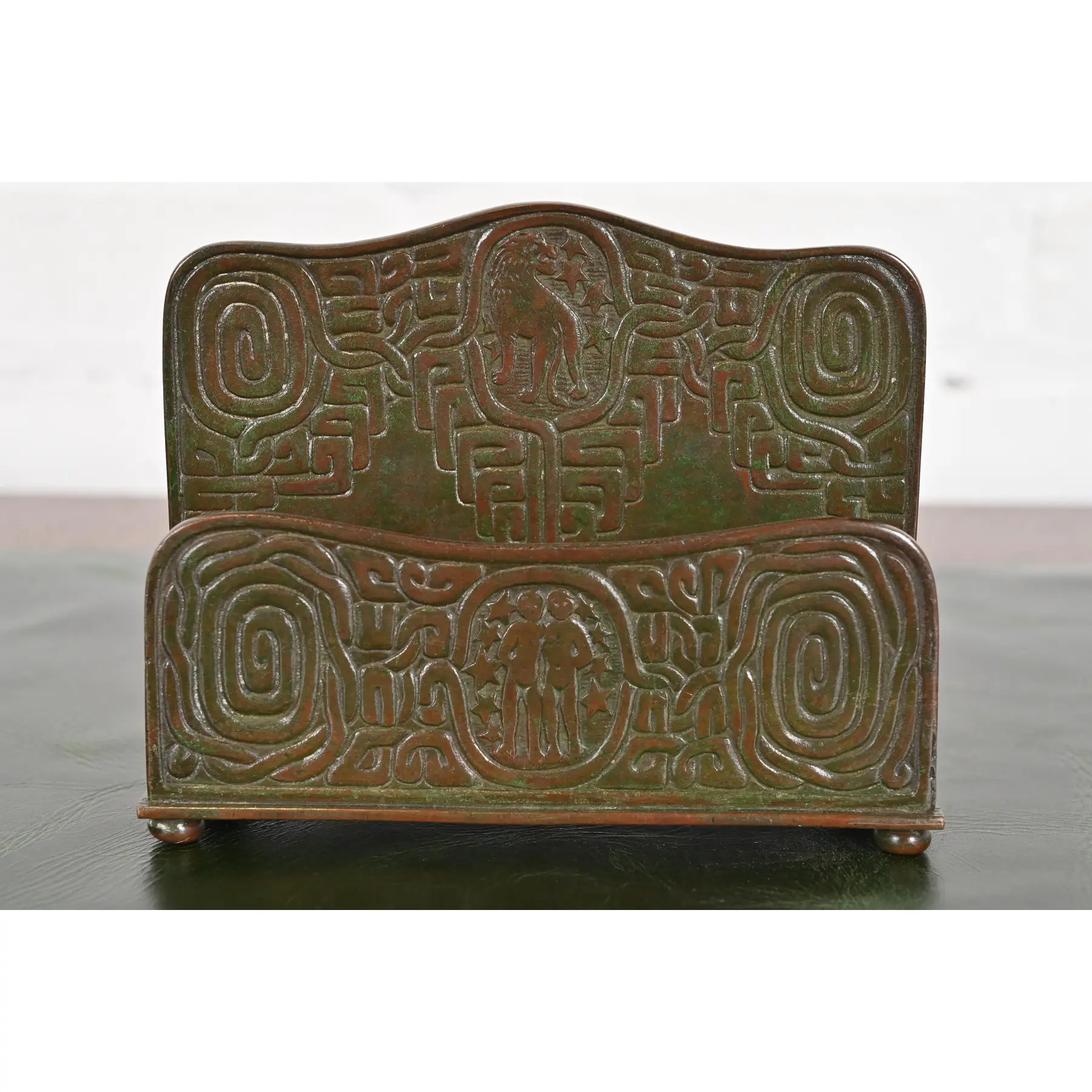 Tiffany Studios New York Zodiac Bronze Nine-Piece Desk Set, Circa 1910 - Image 7