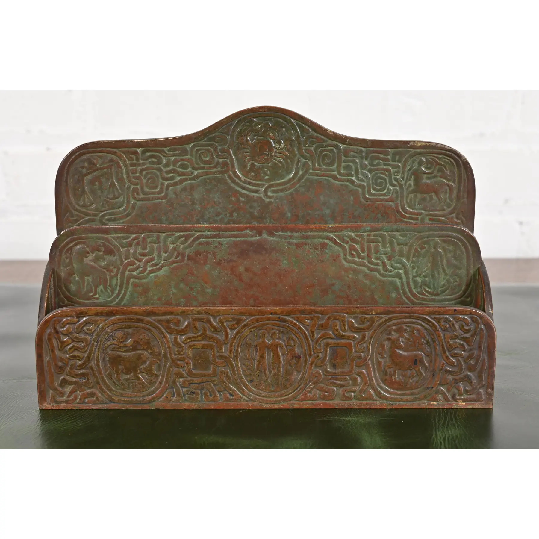 Tiffany Studios New York Zodiac Bronze Nine-Piece Desk Set, Circa 1910 - Image 6