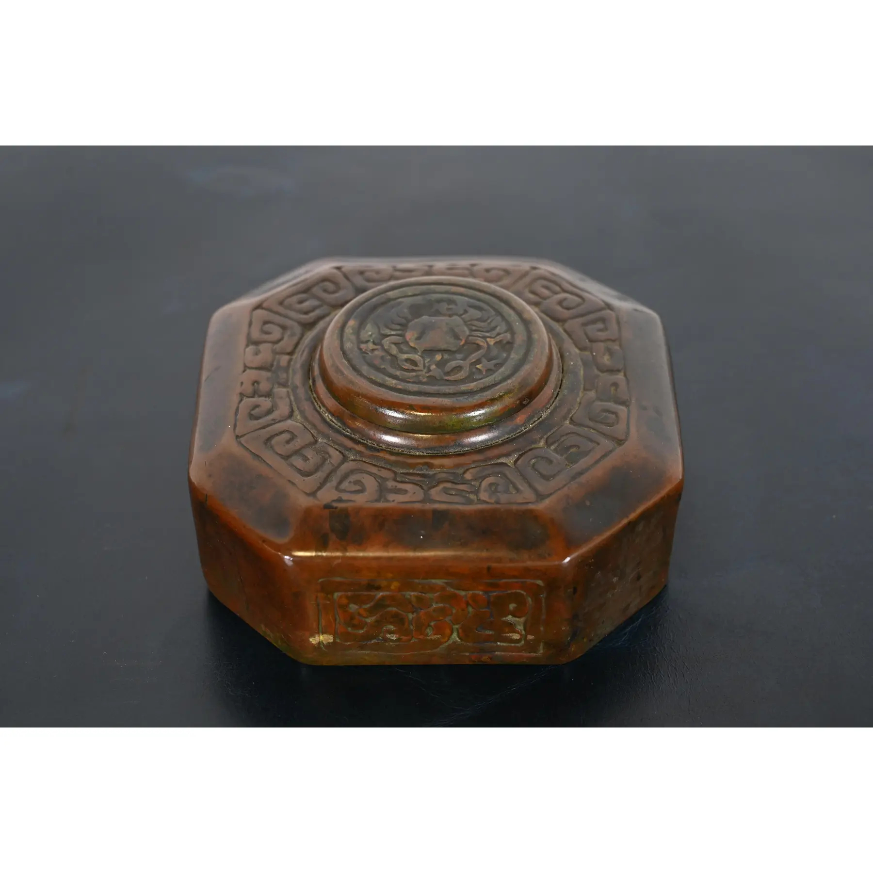 Tiffany Studios New York Zodiac Bronze Six-Piece Desk Set, Circa 1910 - Image 7