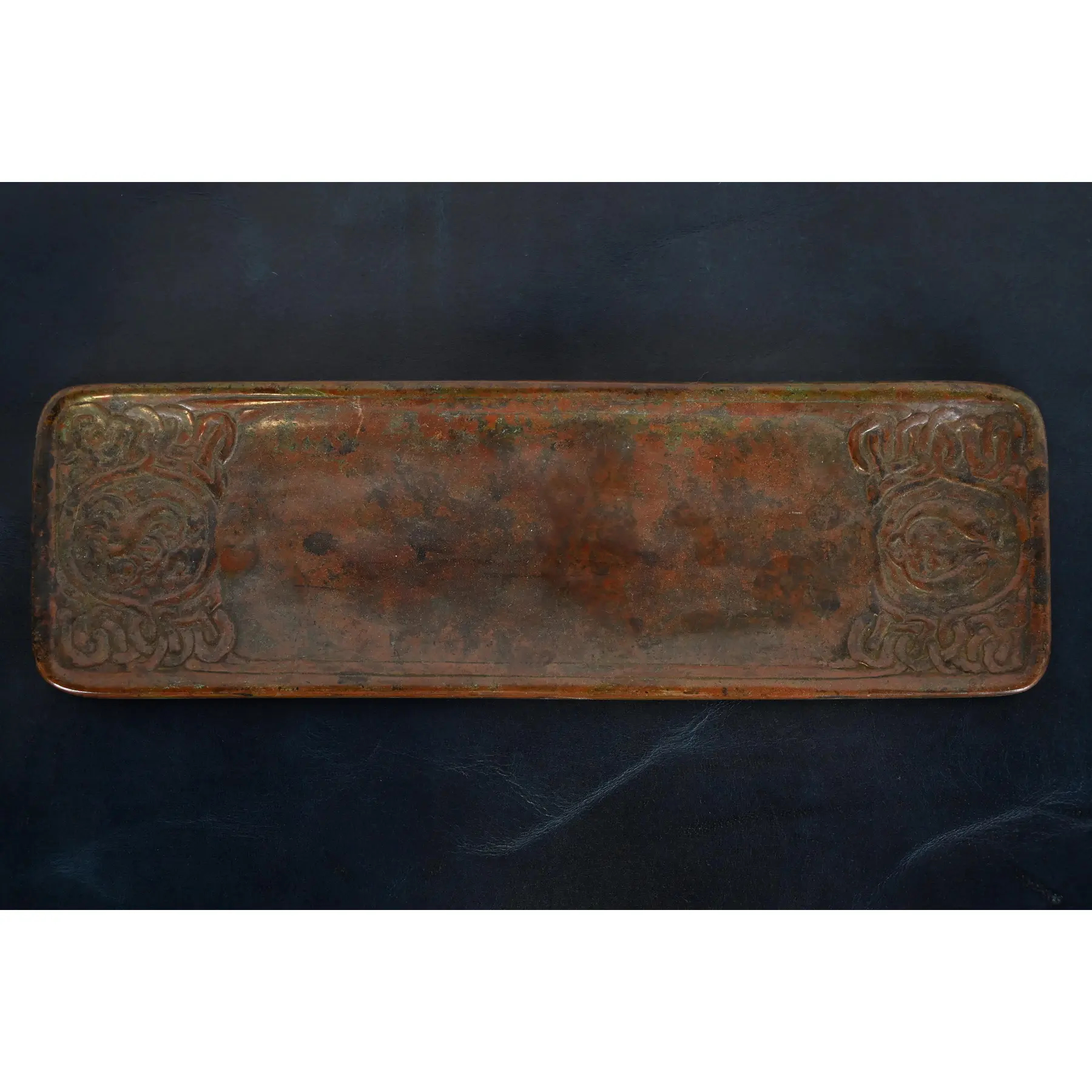 Tiffany Studios New York Zodiac Bronze Six-Piece Desk Set, Circa 1910 - Image 8