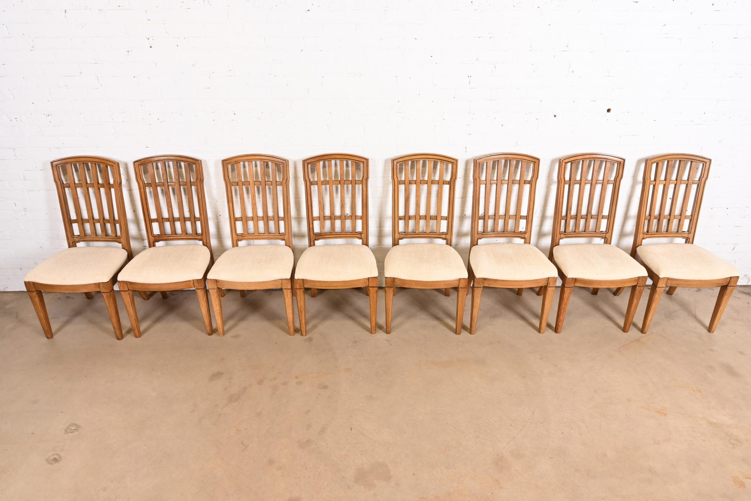Thomasville French Regency Louis XVI Carved Walnut Dining Chairs, Set of Eight - Image 5