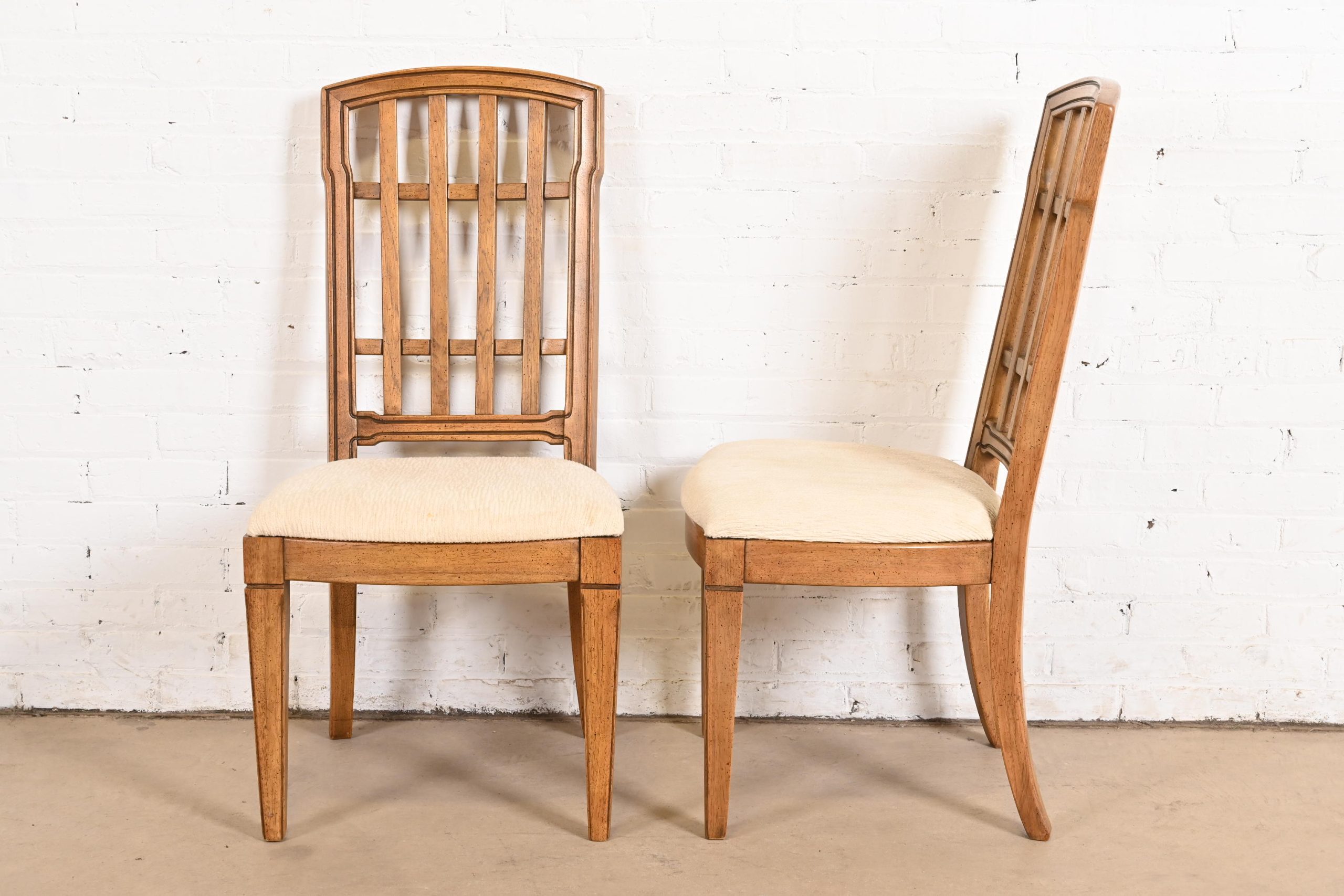 Thomasville French Regency Louis XVI Carved Walnut Dining Chairs, Set of Eight - Image 6