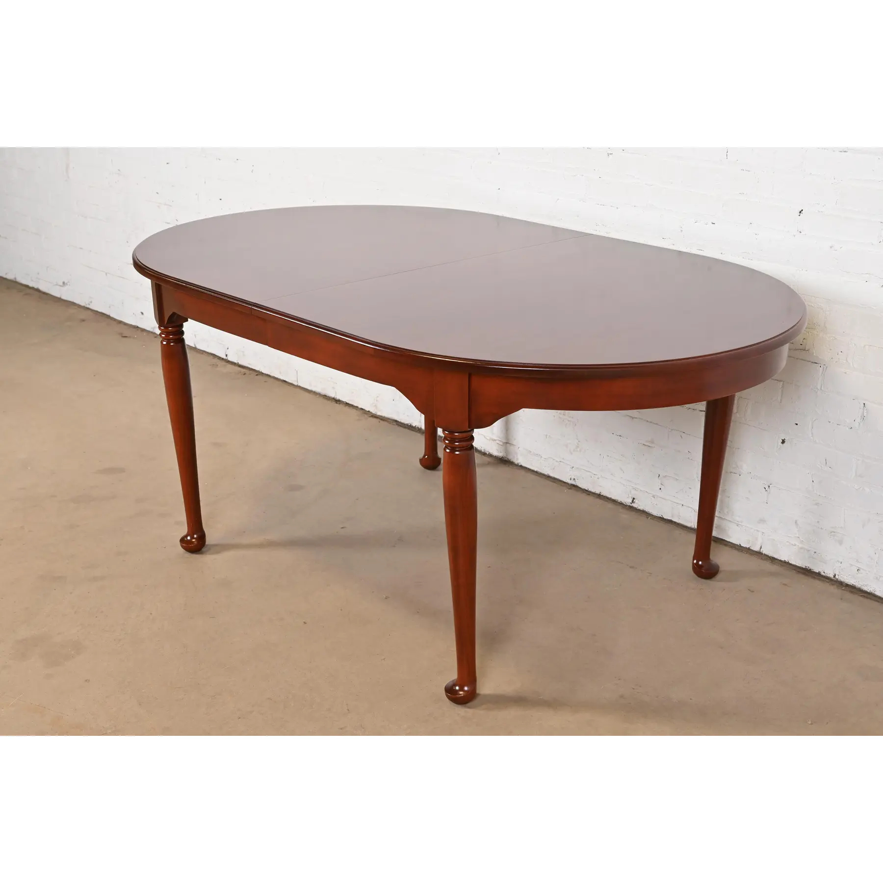 Henkel Harris Style Queen Anne Solid Cherry Wood Extension Dining Table, Newly Refinished - Image 8