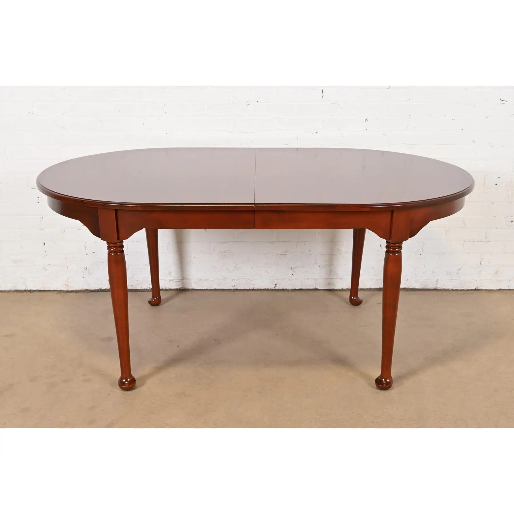 Henkel Harris Style Queen Anne Solid Cherry Wood Extension Dining Table, Newly Refinished - Image 7