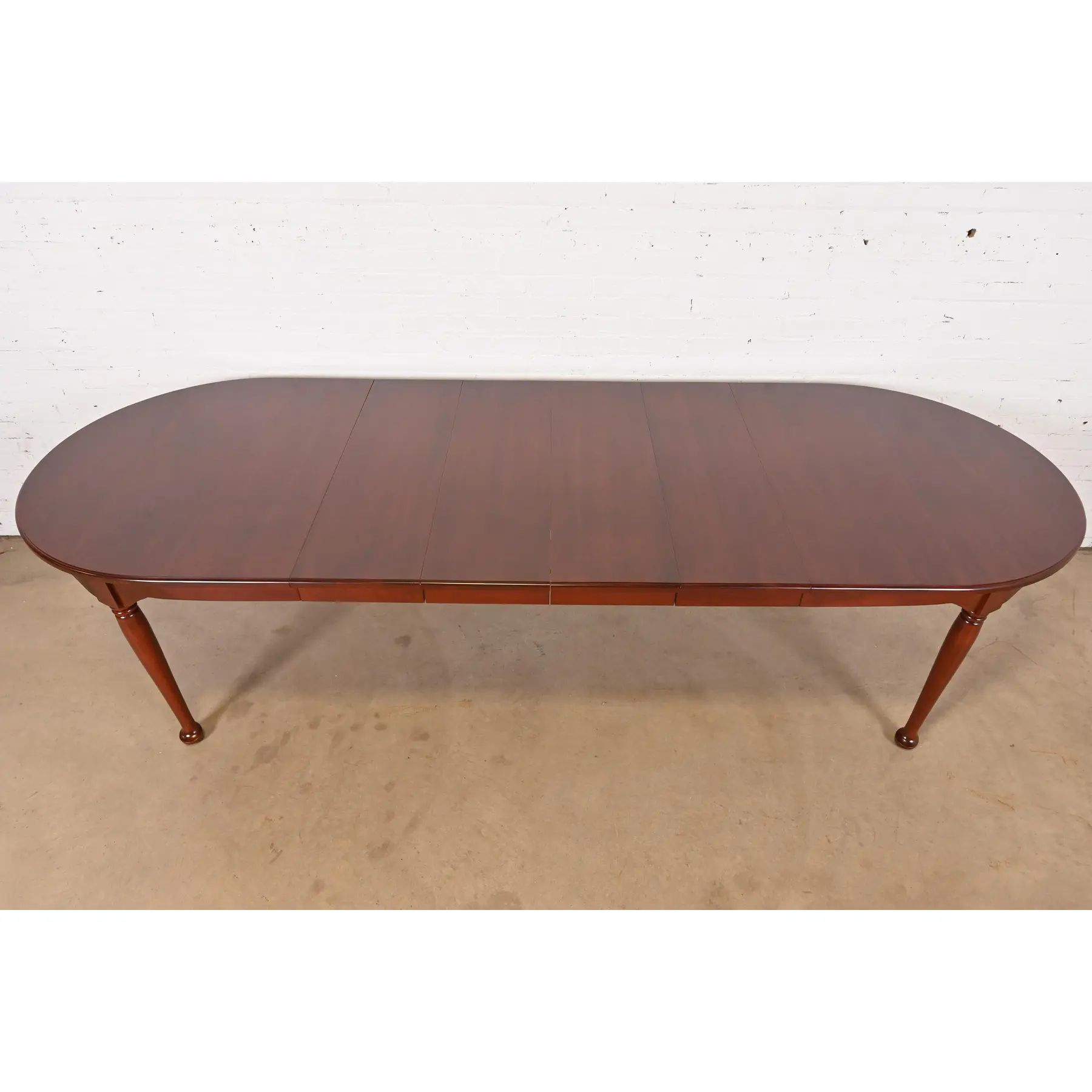 Henkel Harris Style Queen Anne Solid Cherry Wood Extension Dining Table, Newly Refinished - Image 5