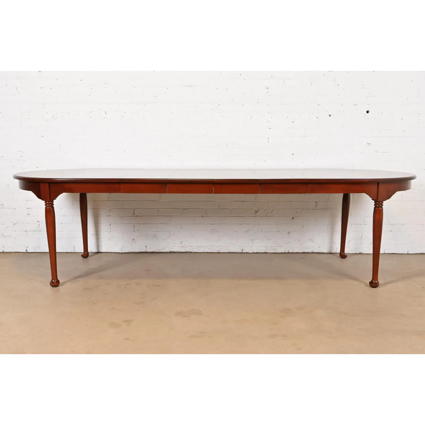 Henkel Harris Style Queen Anne Solid Cherry Wood Extension Dining Table, Newly Refinished - Image 2