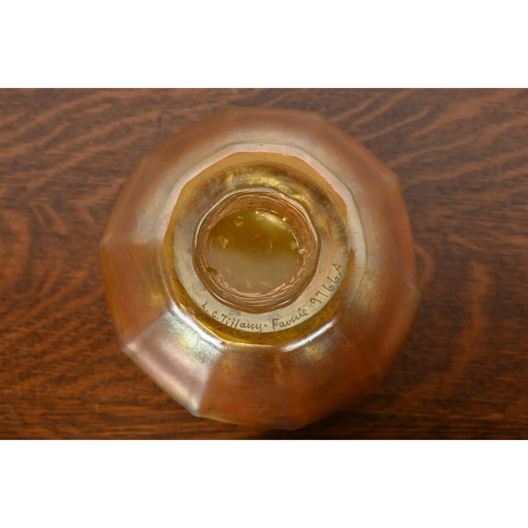 Louis Comfort Tiffany Favrile Iridescent Art Glass Bowl With Scalloped Edge - Image 7
