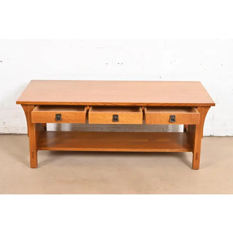 Stickley Mission Oak Arts & Crafts Double-Sided Spindle Coffee Table - Image 5