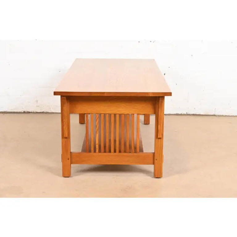 Stickley Mission Oak Arts & Crafts Double-Sided Spindle Coffee Table - Image 11