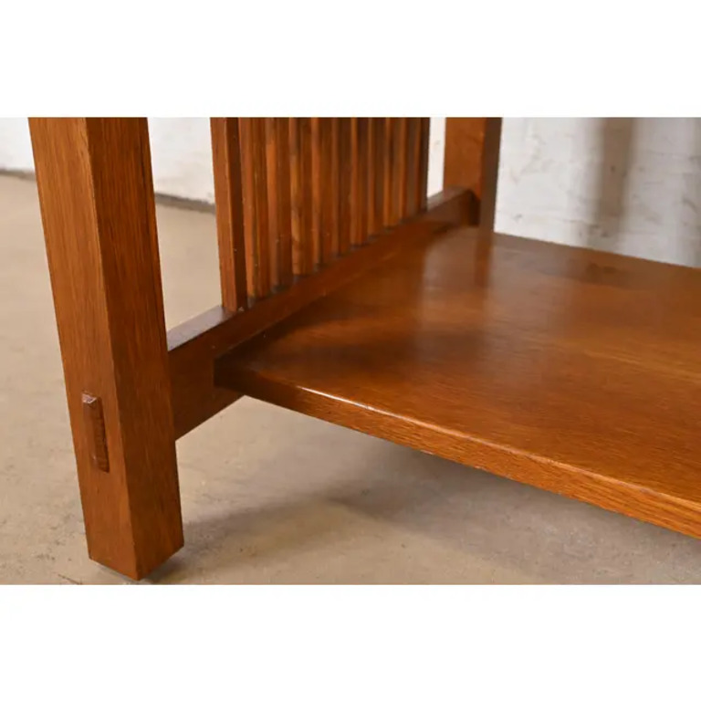 Stickley Mission Oak Arts & Crafts Double-Sided Spindle Coffee Table - Image 10