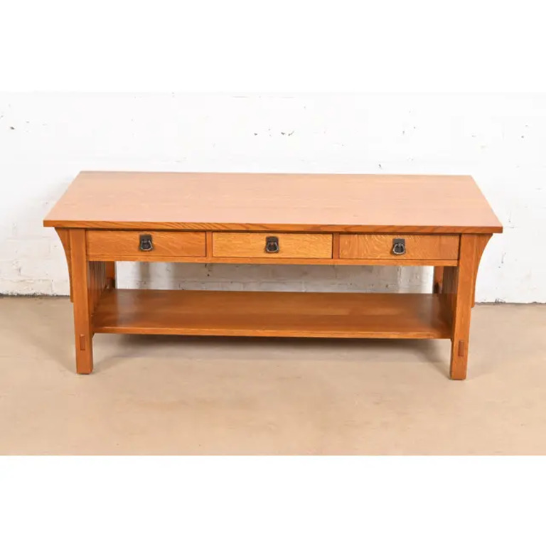 Stickley Mission Oak Arts & Crafts Double-Sided Spindle Coffee Table - Image 2