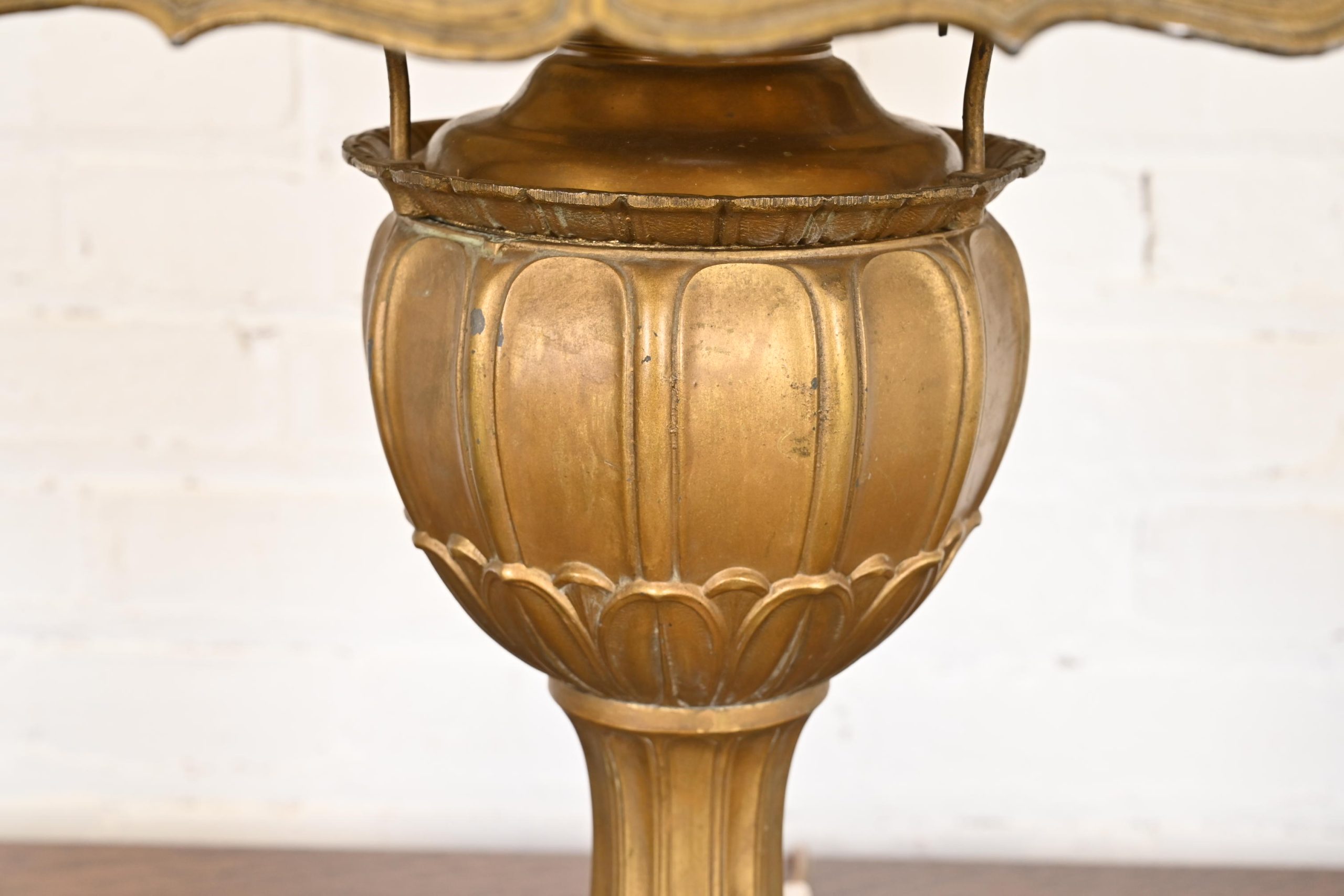 Antique Art Nouveau Slag Glass Table Lamp by Miller Lamp Co., Circa 1920s - Image 5