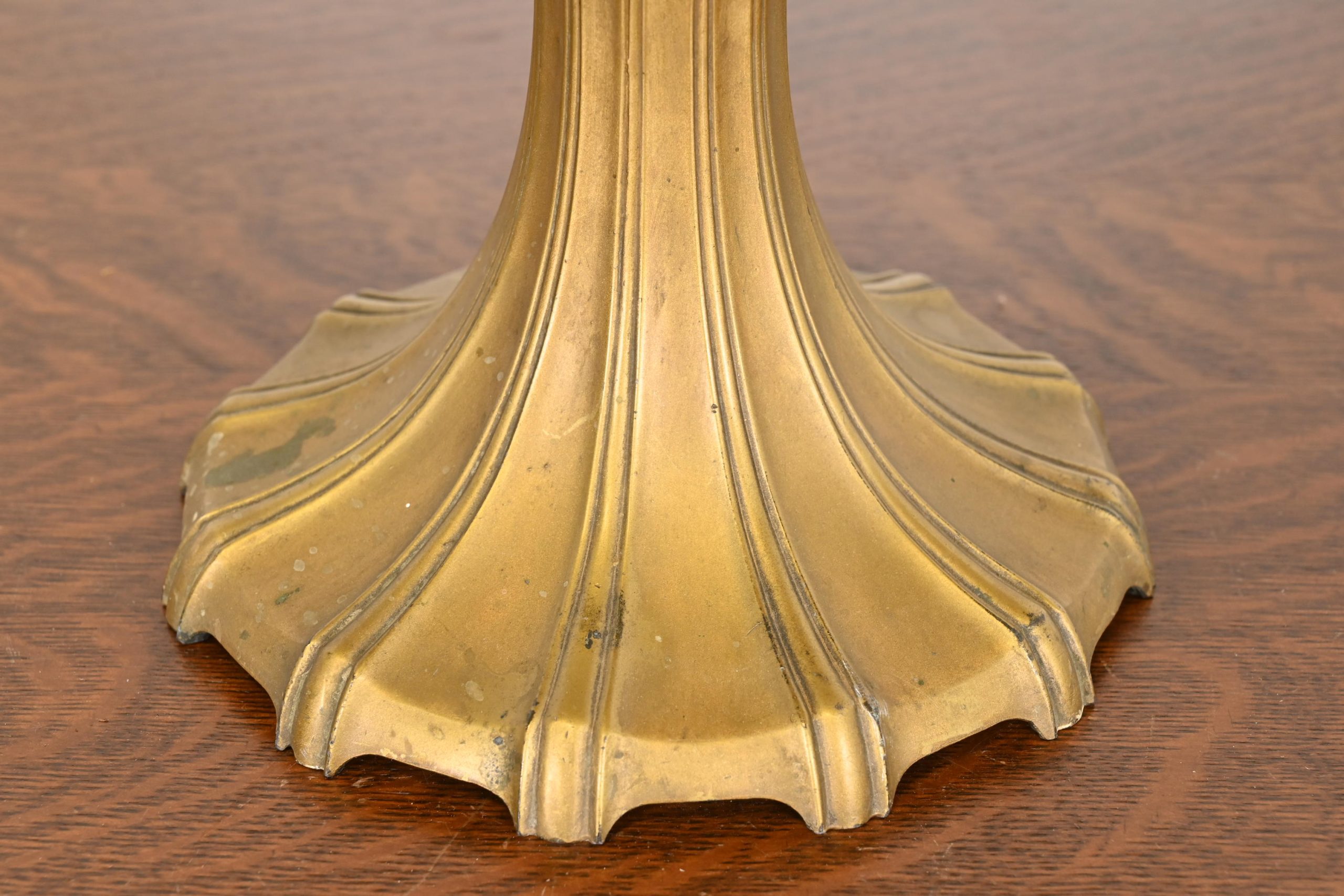 Antique Art Nouveau Slag Glass Table Lamp by Miller Lamp Co., Circa 1920s - Image 6