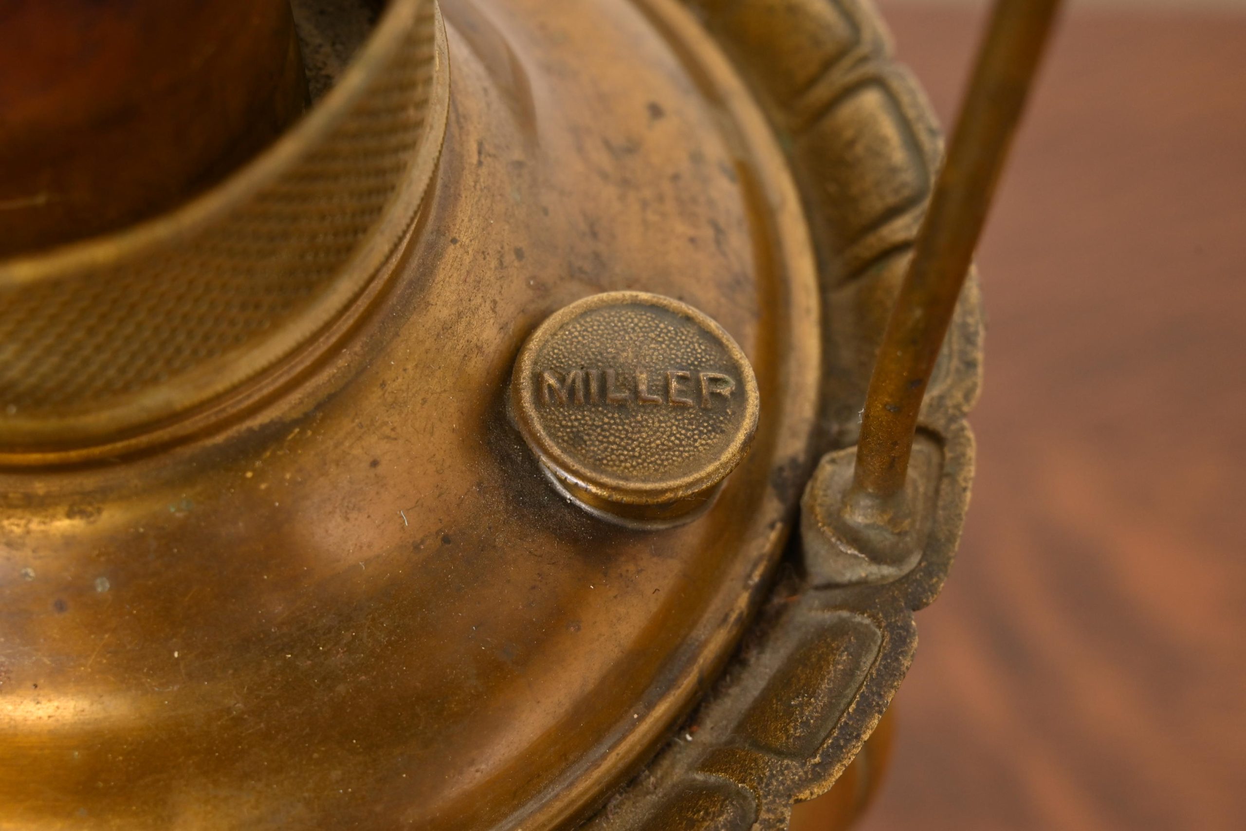 Antique Art Nouveau Slag Glass Table Lamp by Miller Lamp Co., Circa 1920s - Image 9