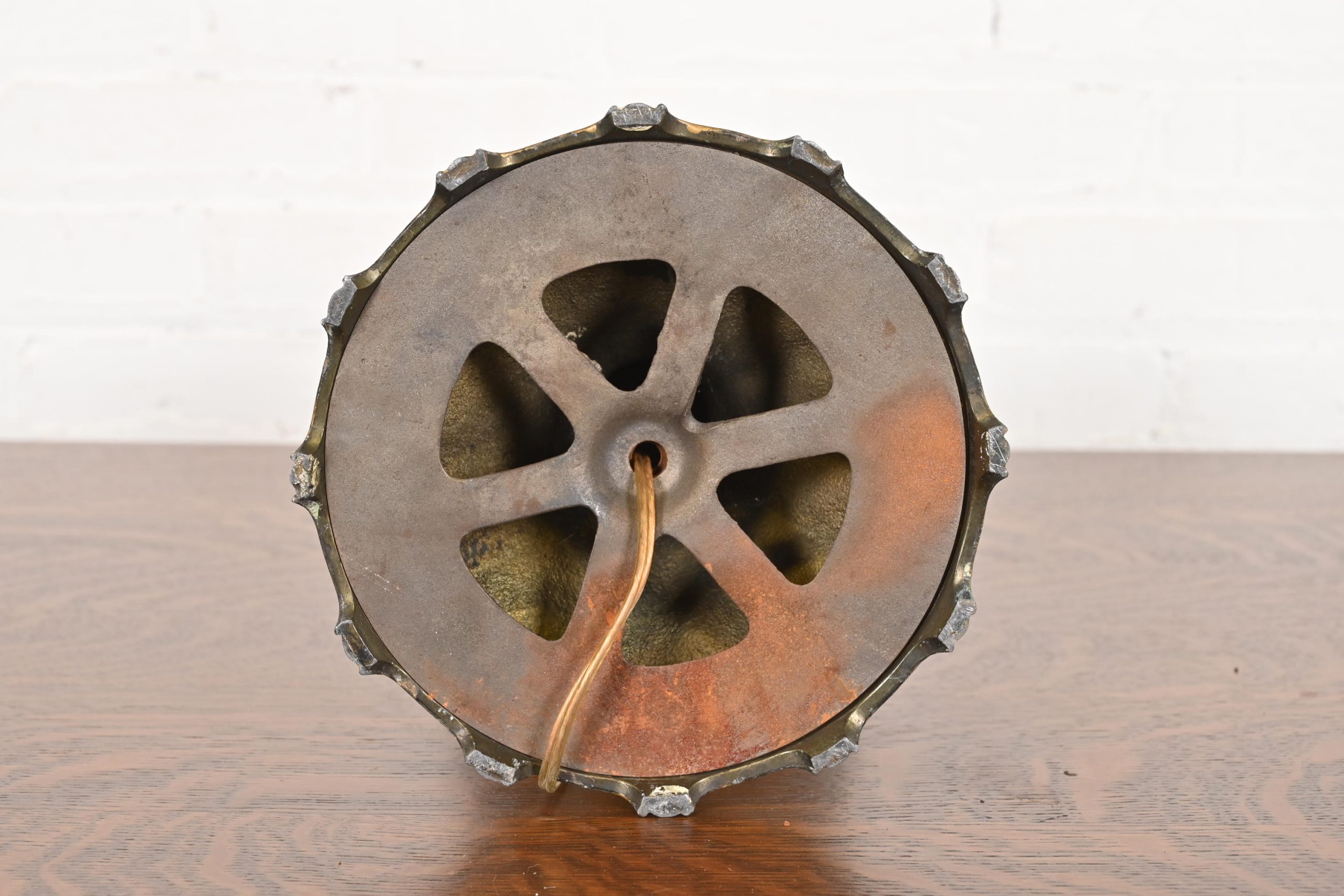 Antique Art Nouveau Slag Glass Table Lamp by Miller Lamp Co., Circa 1920s - Image 10