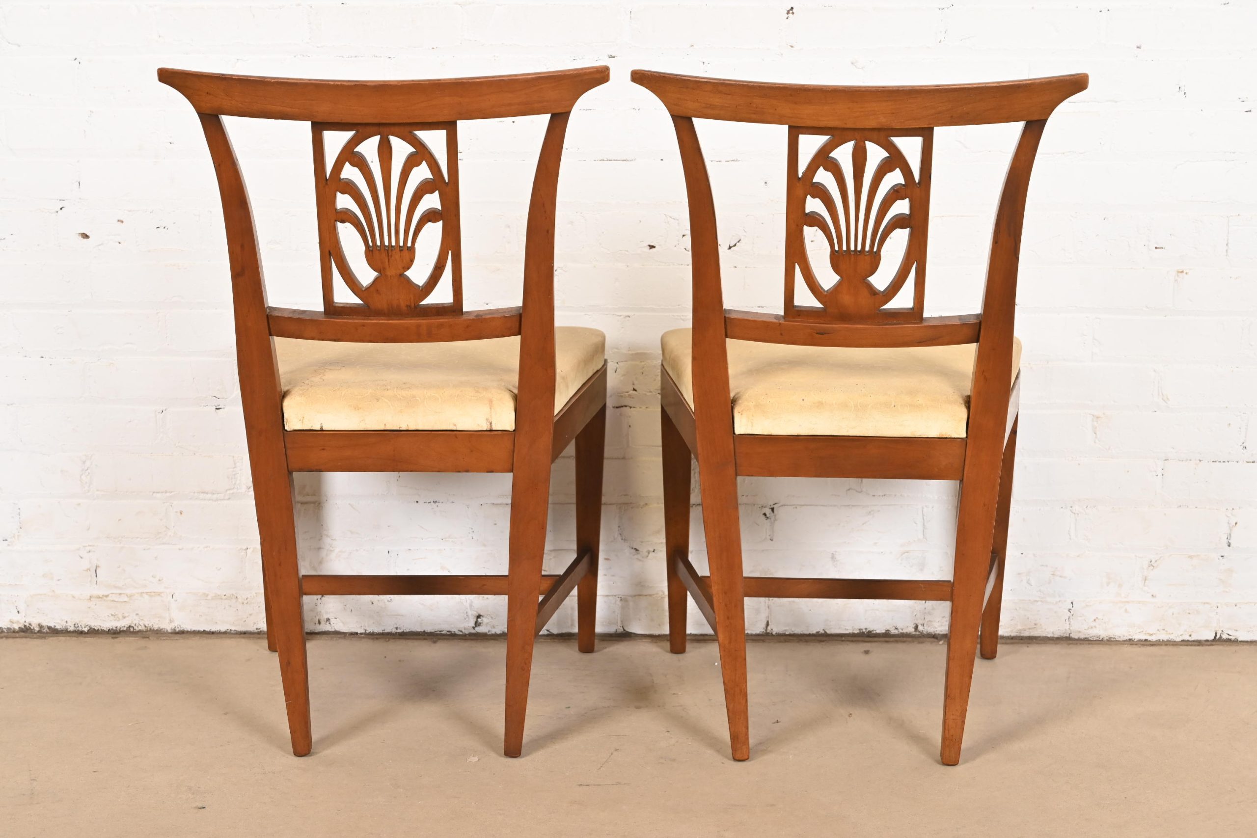 Kindel Furniture Regency Carved Fruitwood Dining Chairs, Set of Four - Image 10