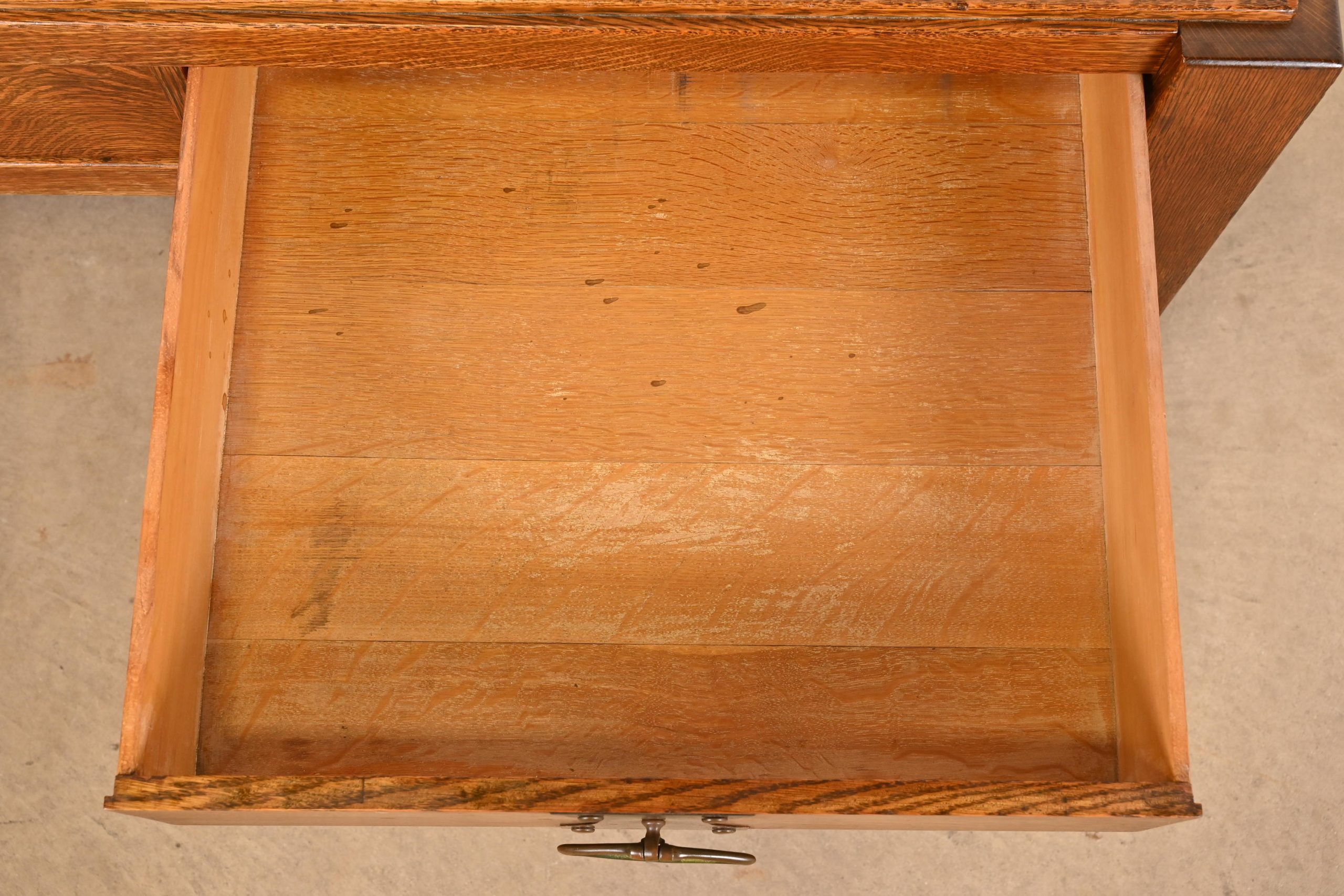 Imperial Furniture Grand Rapids Mission Oak Arts & Crafts Writing Desk or Library Table, Circa 1910 - Image 6