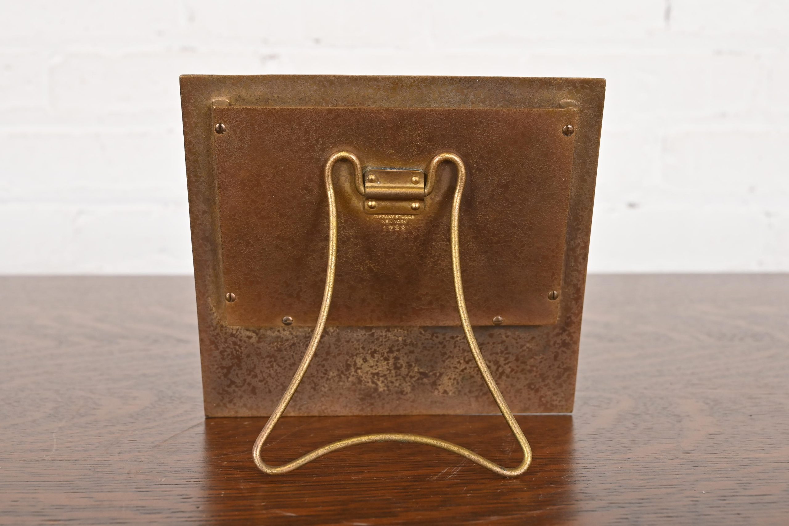 Tiffany Studios New York Adam Bronze Doré Desk Calendar Frame or Picture Frame - Image 9