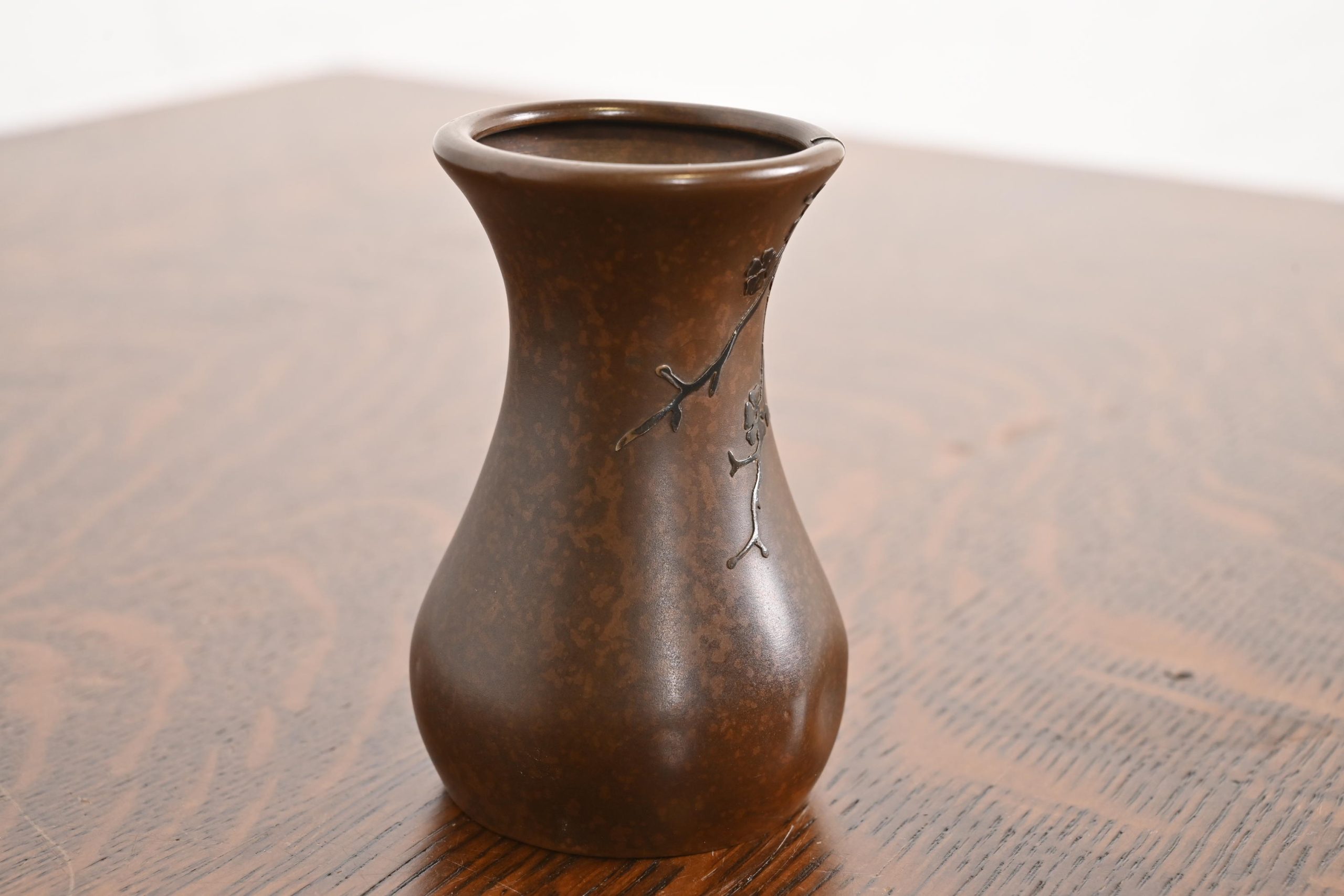 Heintz Arts & Crafts Sterling Silver on Bronze Petite Vase - Image 3