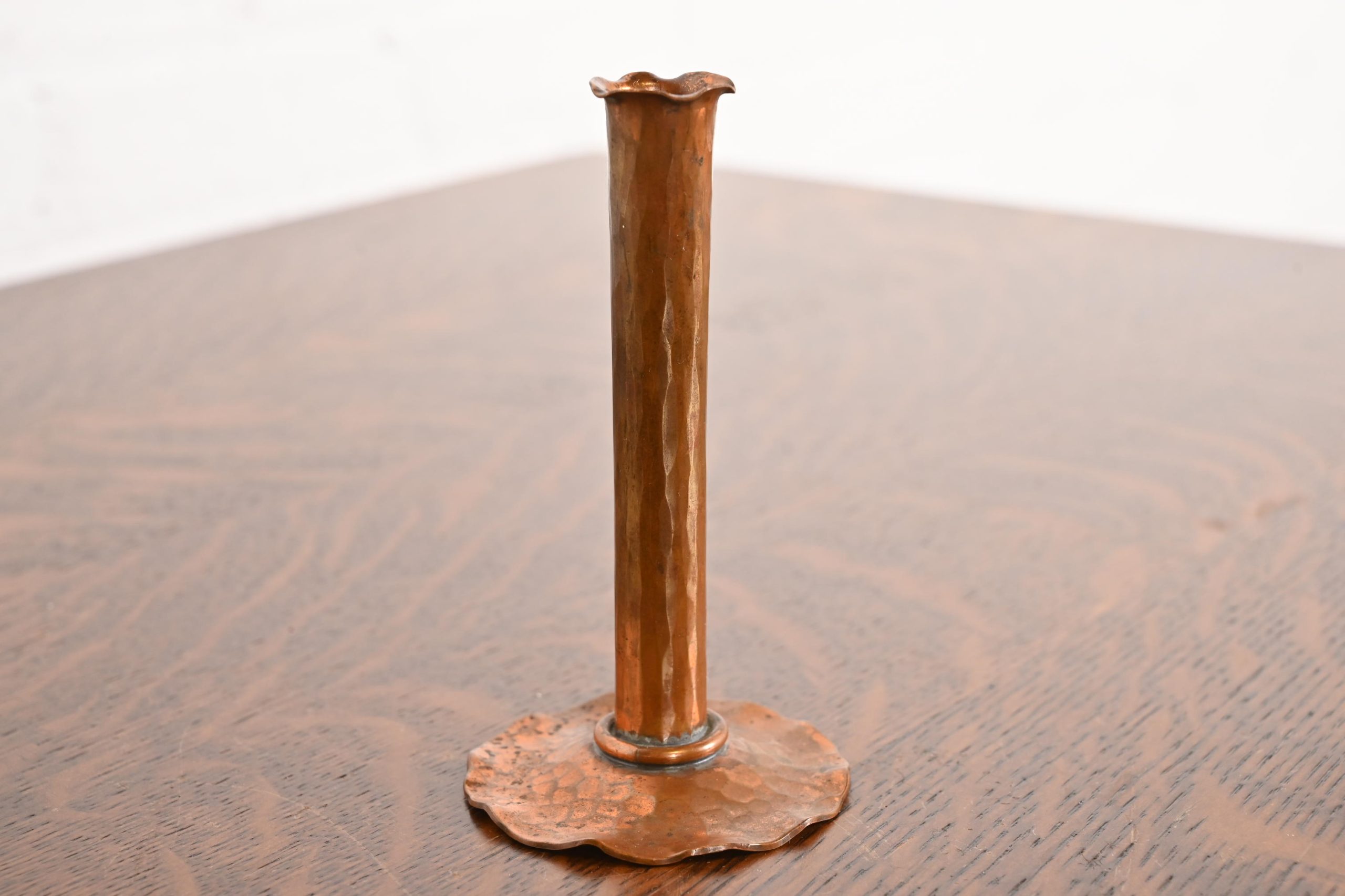 Arthur Cole for Avon Coppersmith Arts & Crafts Hammered Copper Bud Vase, 1930s - Image 3