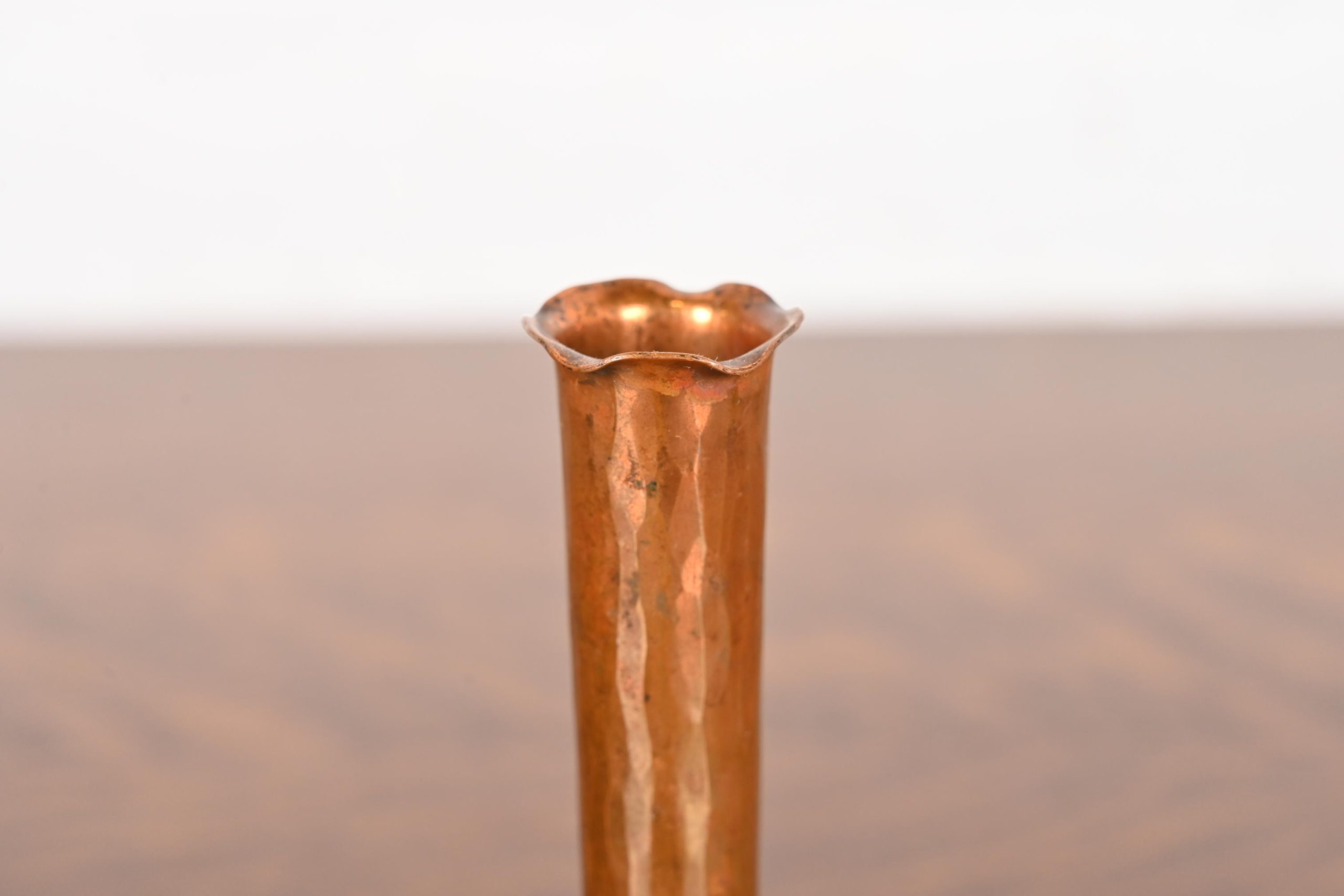 Arthur Cole for Avon Coppersmith Arts & Crafts Hammered Copper Bud Vase, 1930s - Image 4