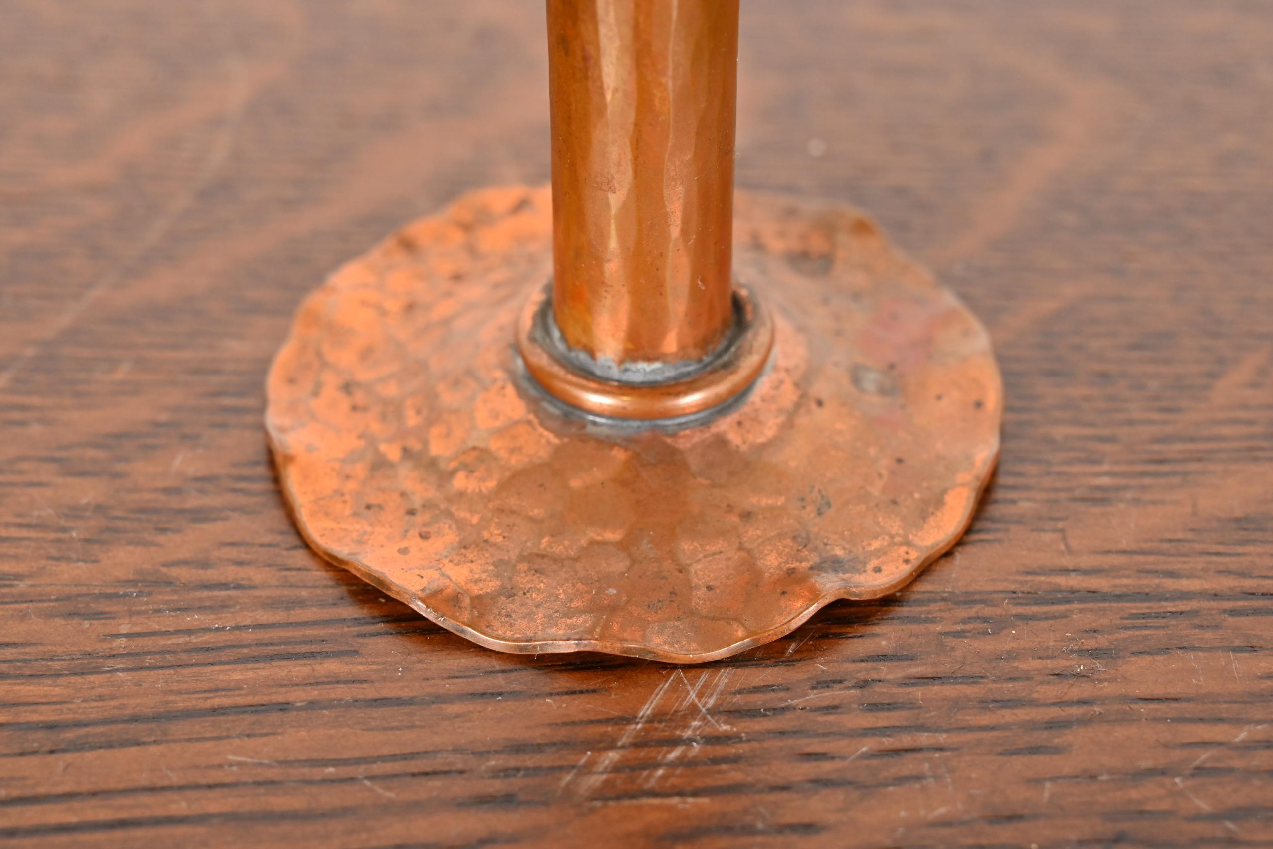 Arthur Cole for Avon Coppersmith Arts & Crafts Hammered Copper Bud Vase, 1930s - Image 6