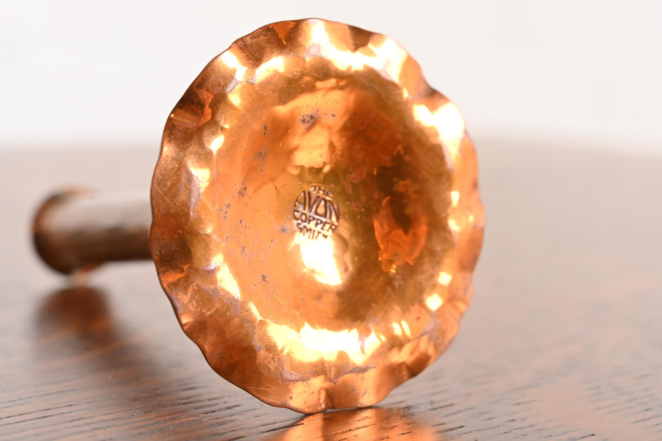 Arthur Cole for Avon Coppersmith Arts & Crafts Hammered Copper Bud Vase, 1930s - Image 8