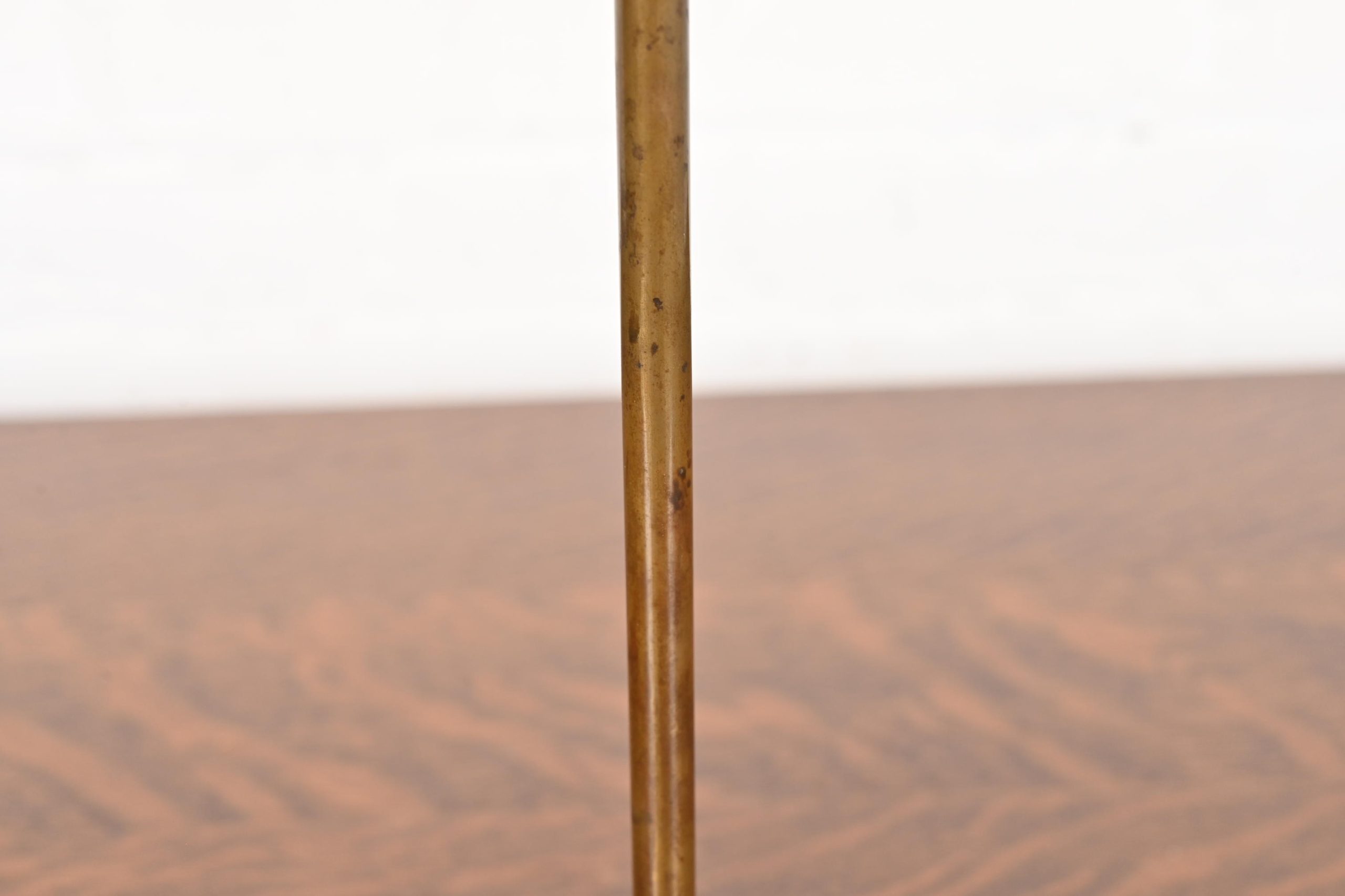 Robert Jarvie Style Antique Arts & Crafts Turned Brass Tall Candlestick - Image 6