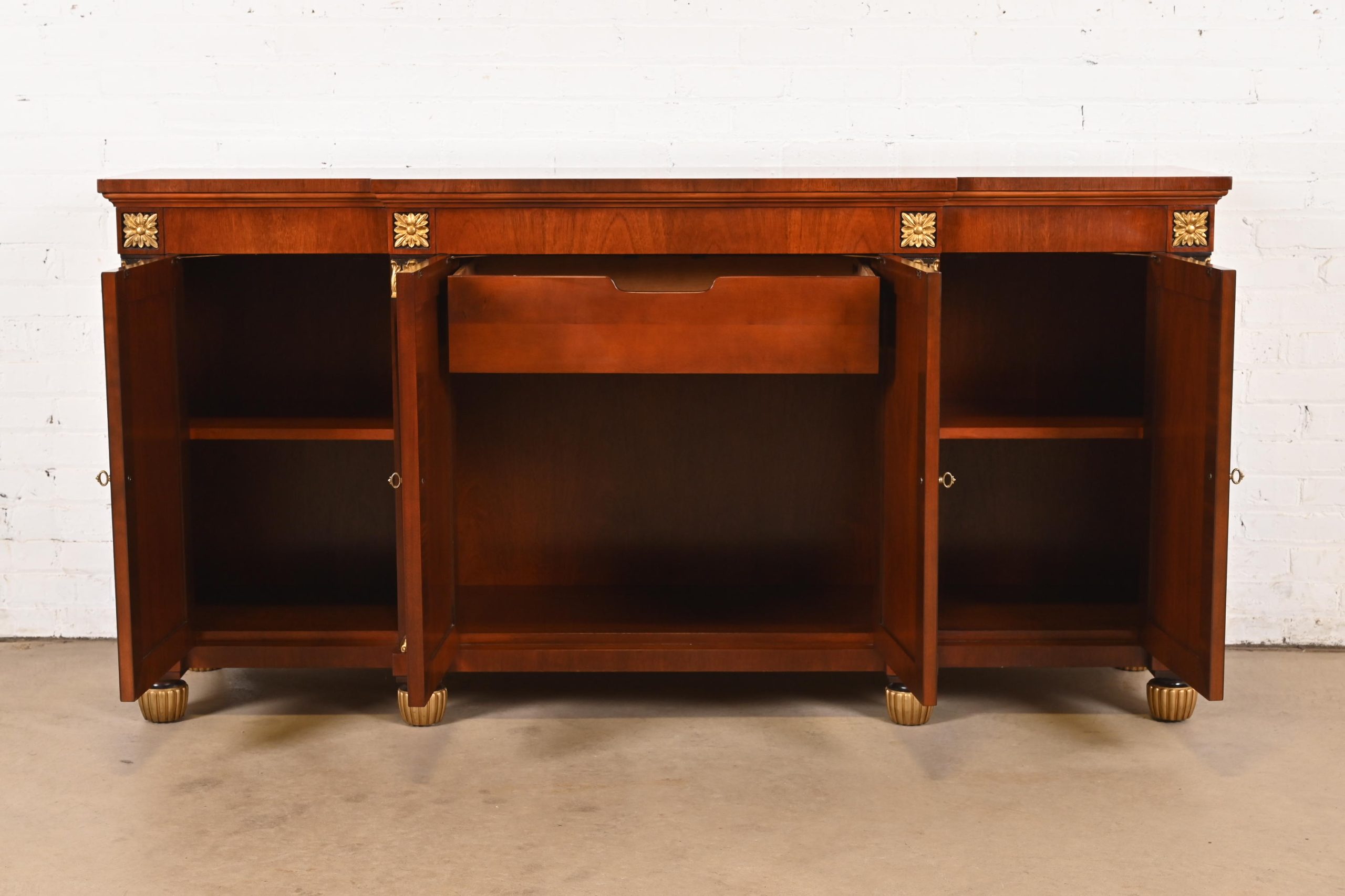 Baker Furniture French Empire Flame Mahogany Sideboard or Bar Cabinet - Image 5