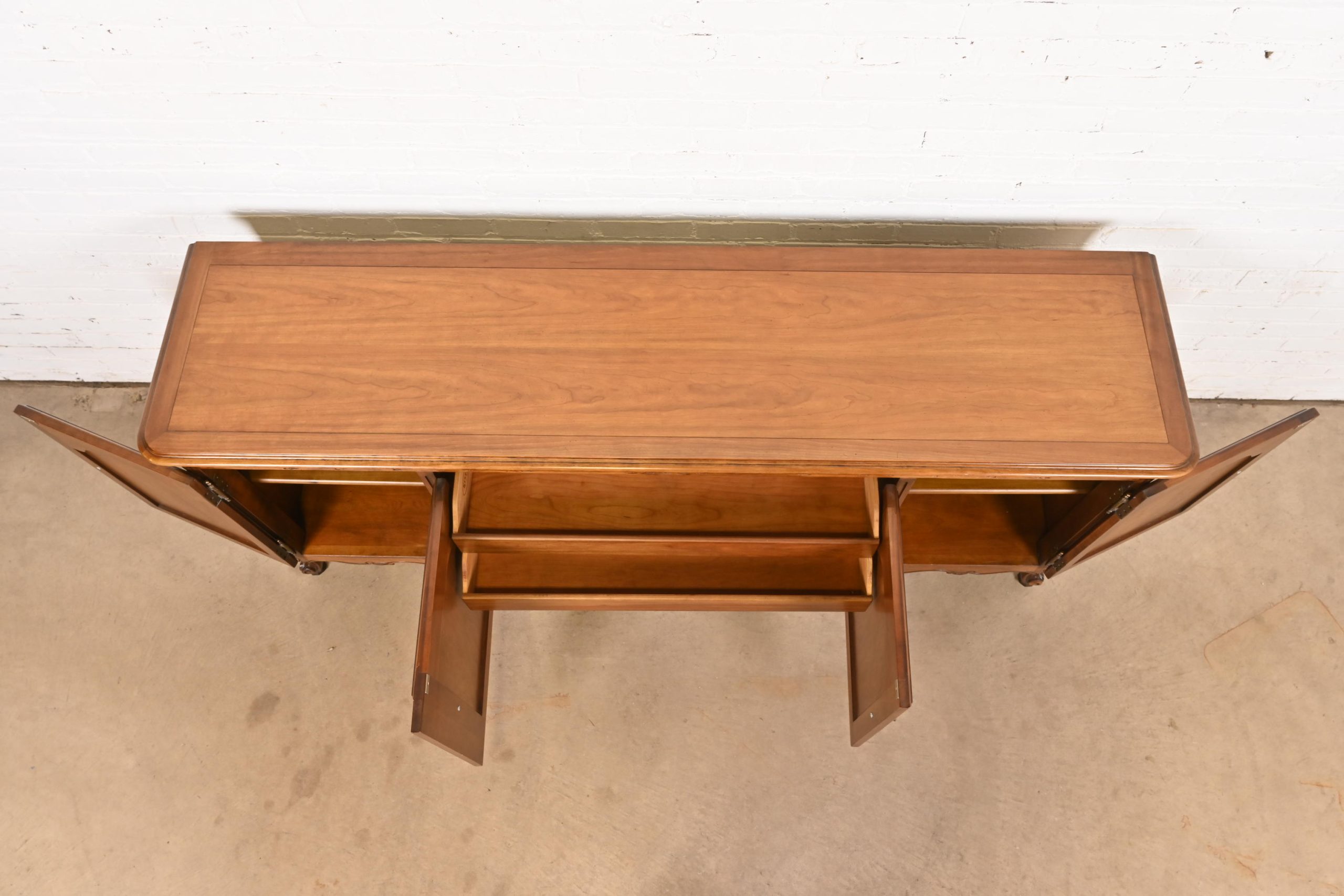Kindel Furniture French Provincial Louis XV Solid Cherry Wood Sideboard or Bar Cabinet - Image 5