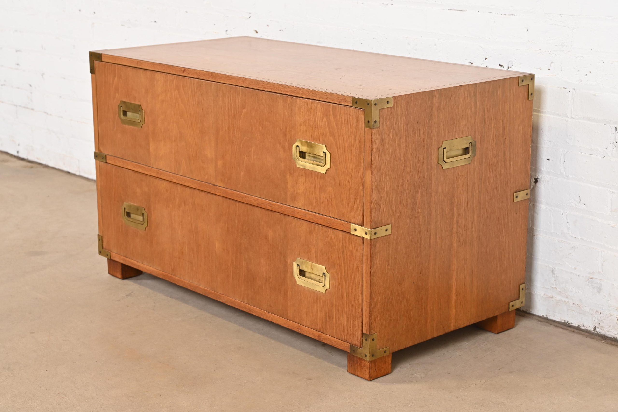 Michael Taylor for Baker Furniture Hollywood Regency Campaign Commode or Chest of Drawers, Circa 1950s