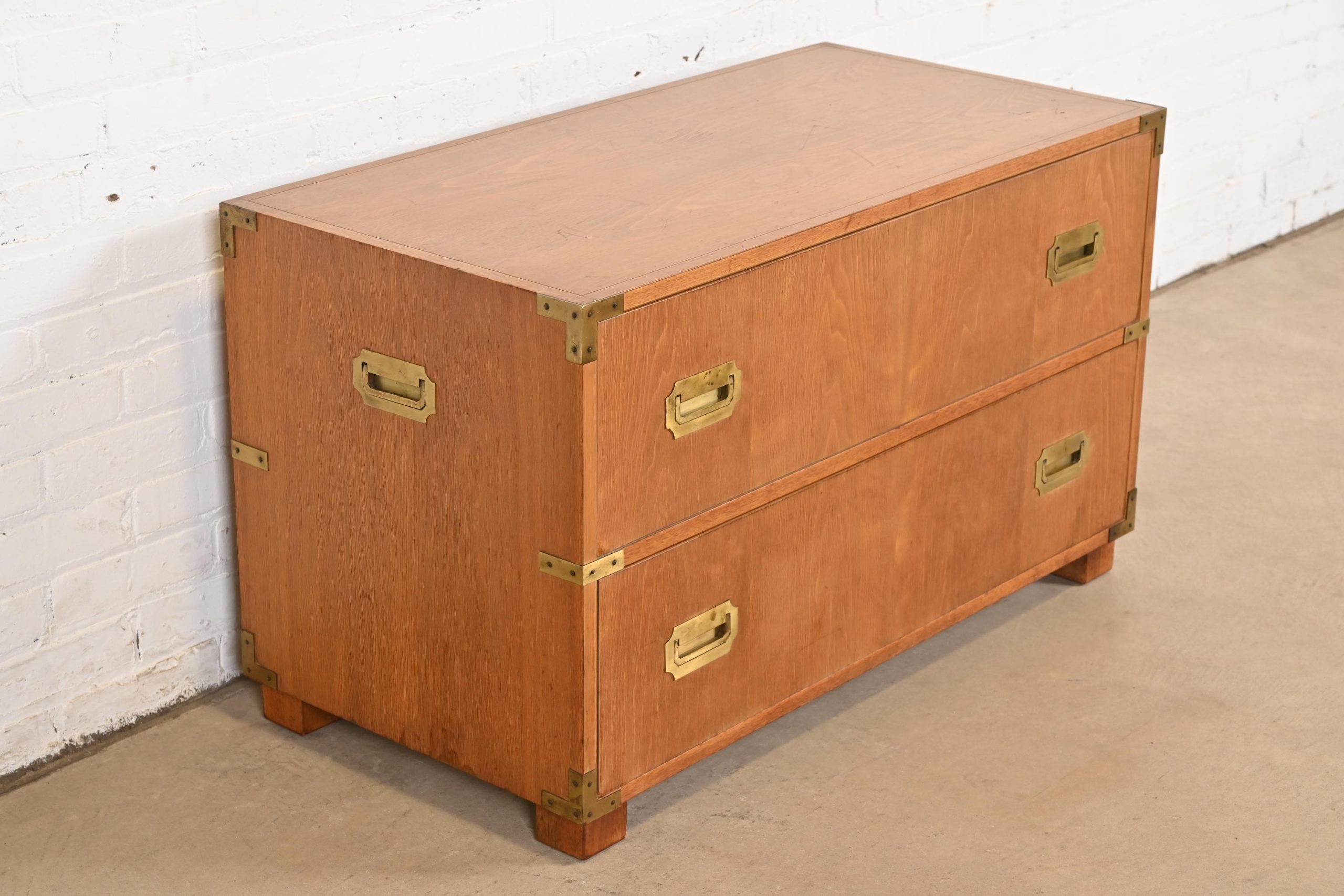 Michael Taylor for Baker Furniture Hollywood Regency Campaign Commode or Chest of Drawers, Circa 1950s - Image 4