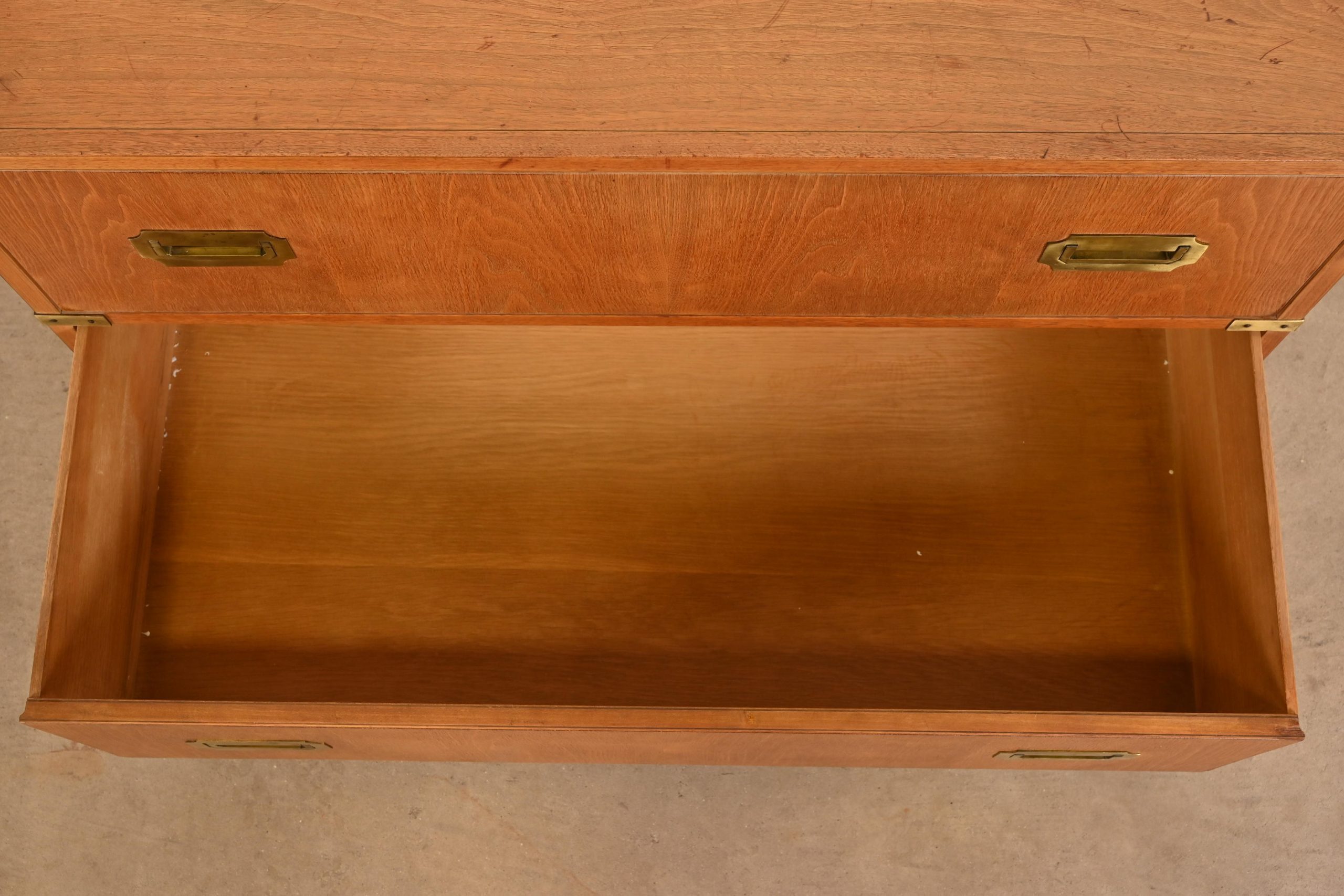 Michael Taylor for Baker Furniture Hollywood Regency Campaign Commode or Chest of Drawers, Circa 1950s - Image 6