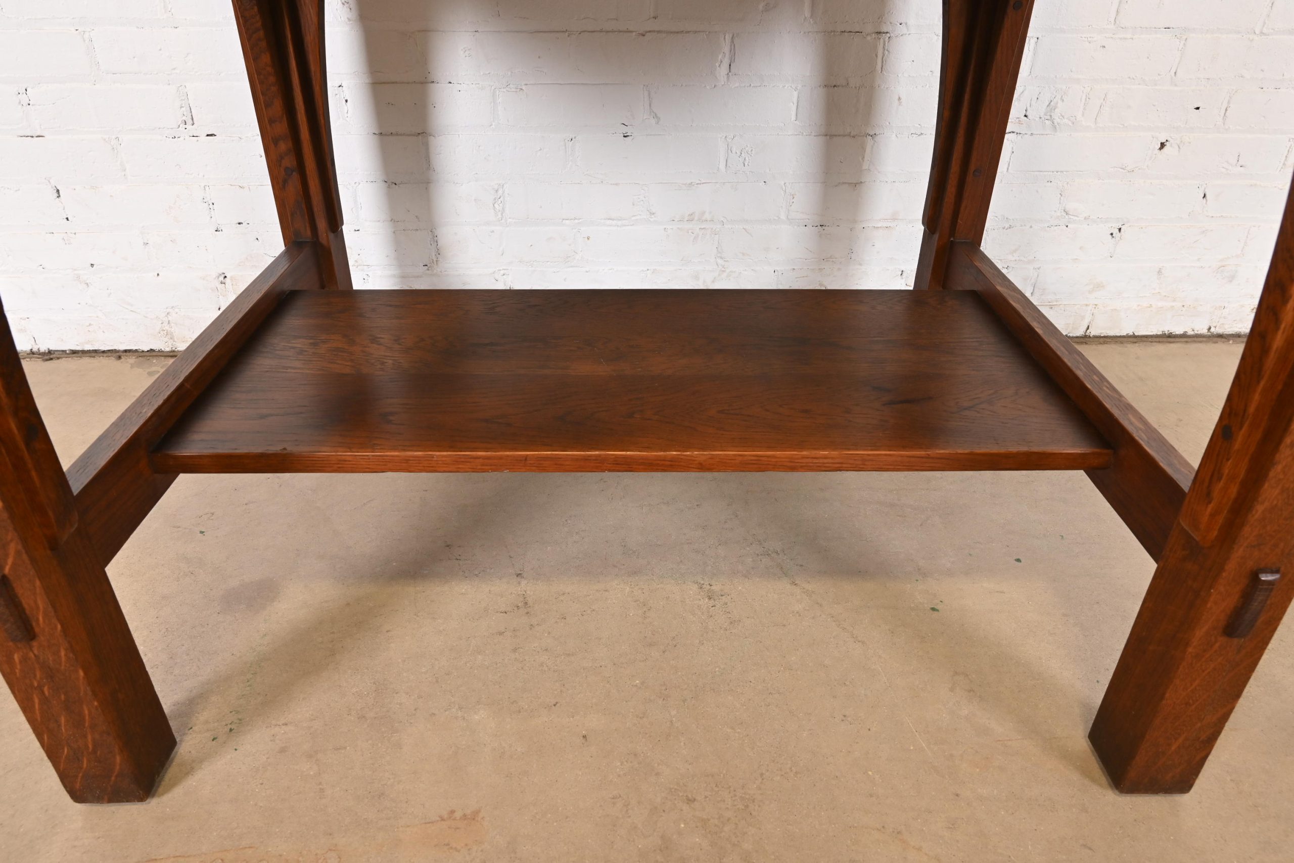 Gustav Stickley Mission Oak Arts & Crafts Writing Desk or Library Table, Circa 1910 - Image 8