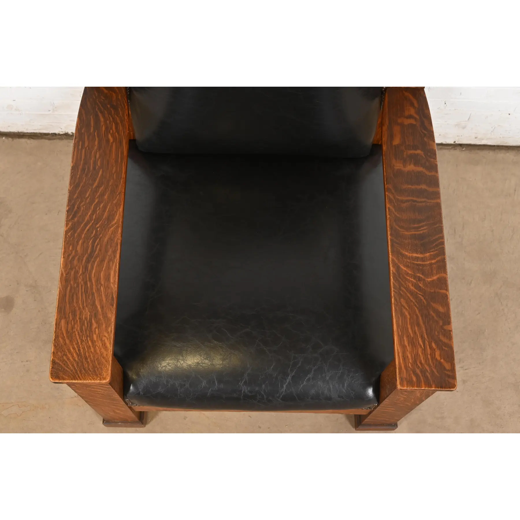 Antique Mission Oak Arts & Crafts Monumental Throne Chair, Circa 1900 - Image 8