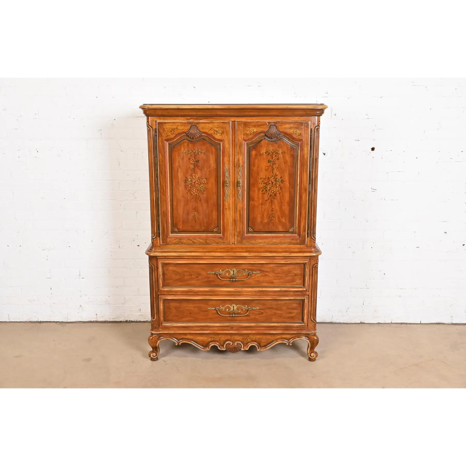 Drexel Heritage French Provincial Louis XV Carved Walnut Gentleman's Chest - Image 2