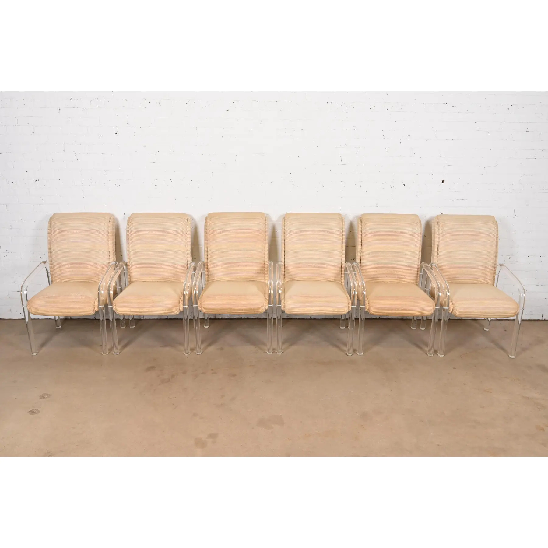 Leon Frost for Lion in Frost Modern Art Deco Lucite Armchairs, Set of Six - Image 3
