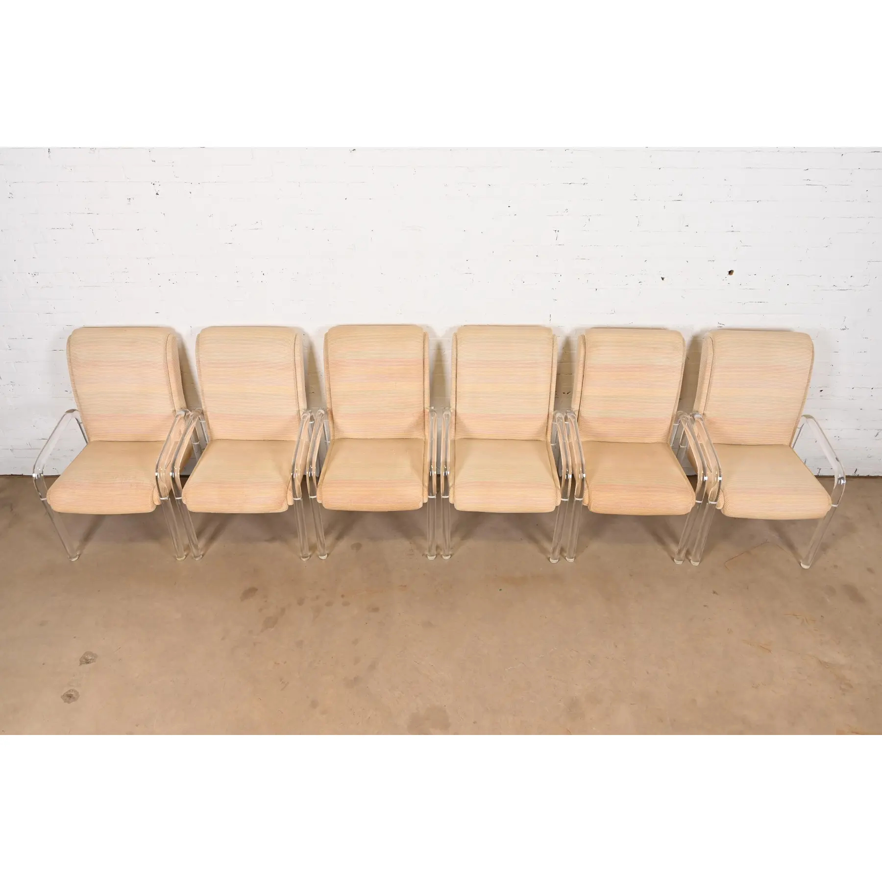 Leon Frost for Lion in Frost Modern Art Deco Lucite Armchairs, Set of Six - Image 5