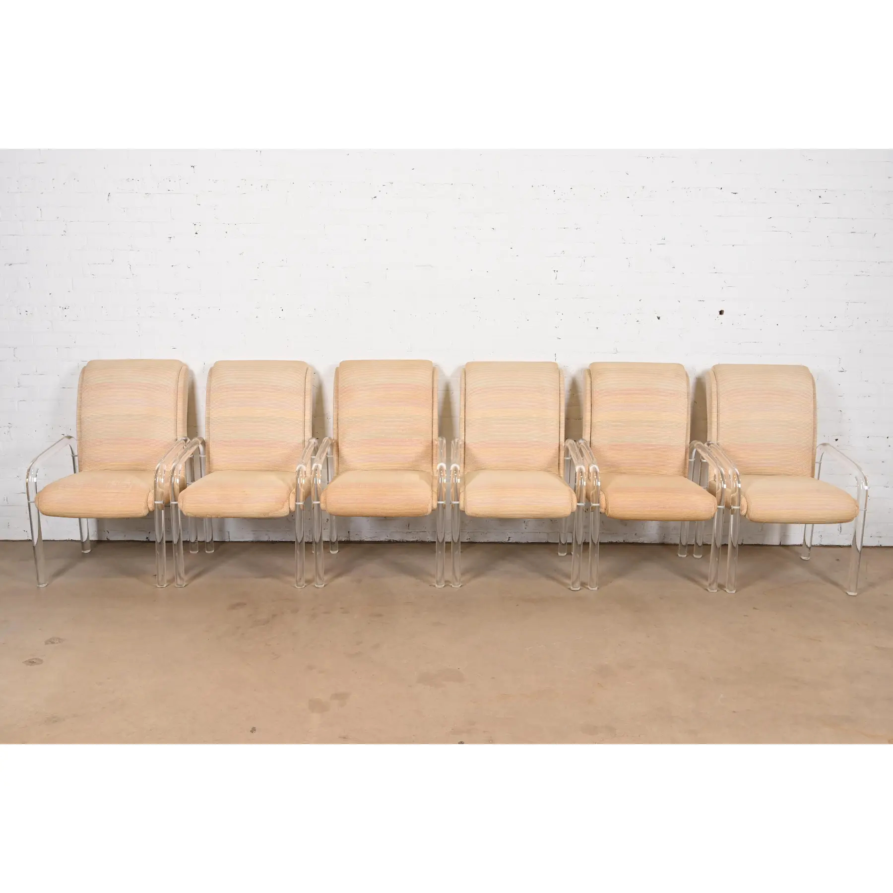 Leon Frost for Lion in Frost Modern Art Deco Lucite Armchairs, Set of Six - Image 4