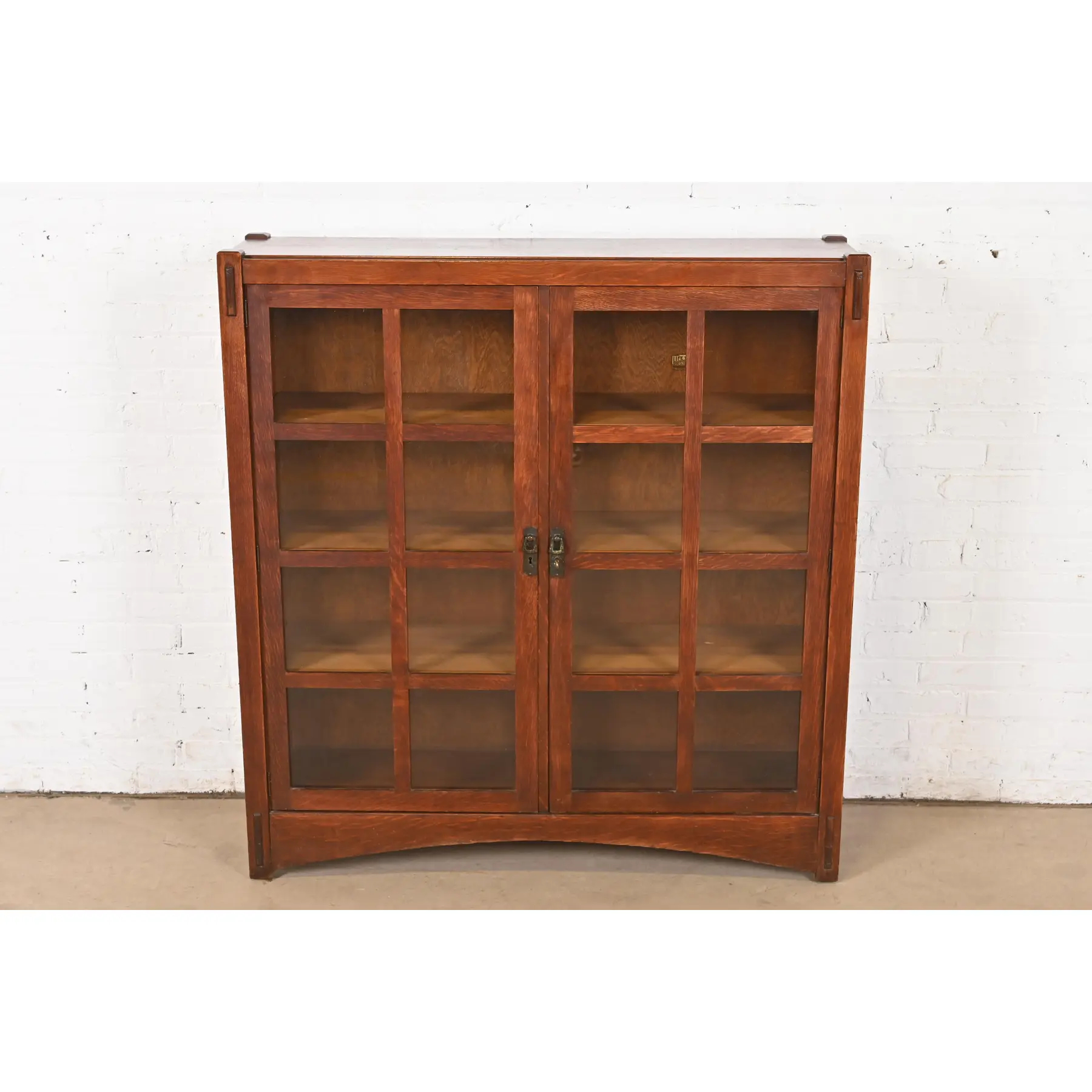 Lifetime Furniture Mission Oak Arts and Crafts Double Bookcase, Circa 1900 - Image 2