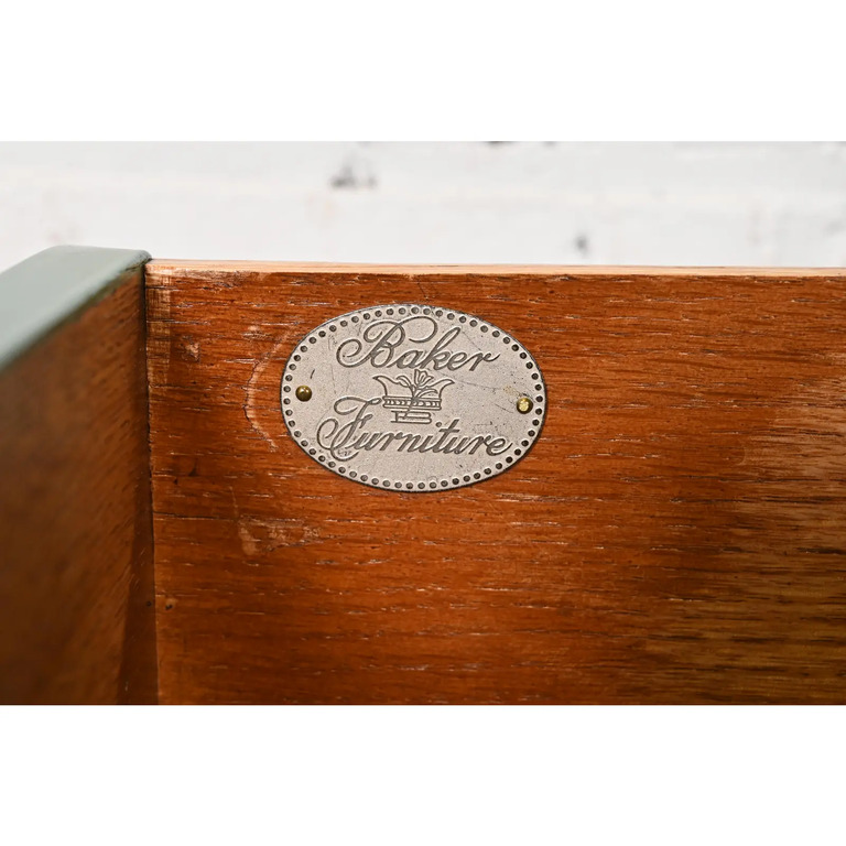 Michael Taylor for Baker Far East Collection Green Lacquered Nightstands or End Tables, Newly Refinished - Image 8